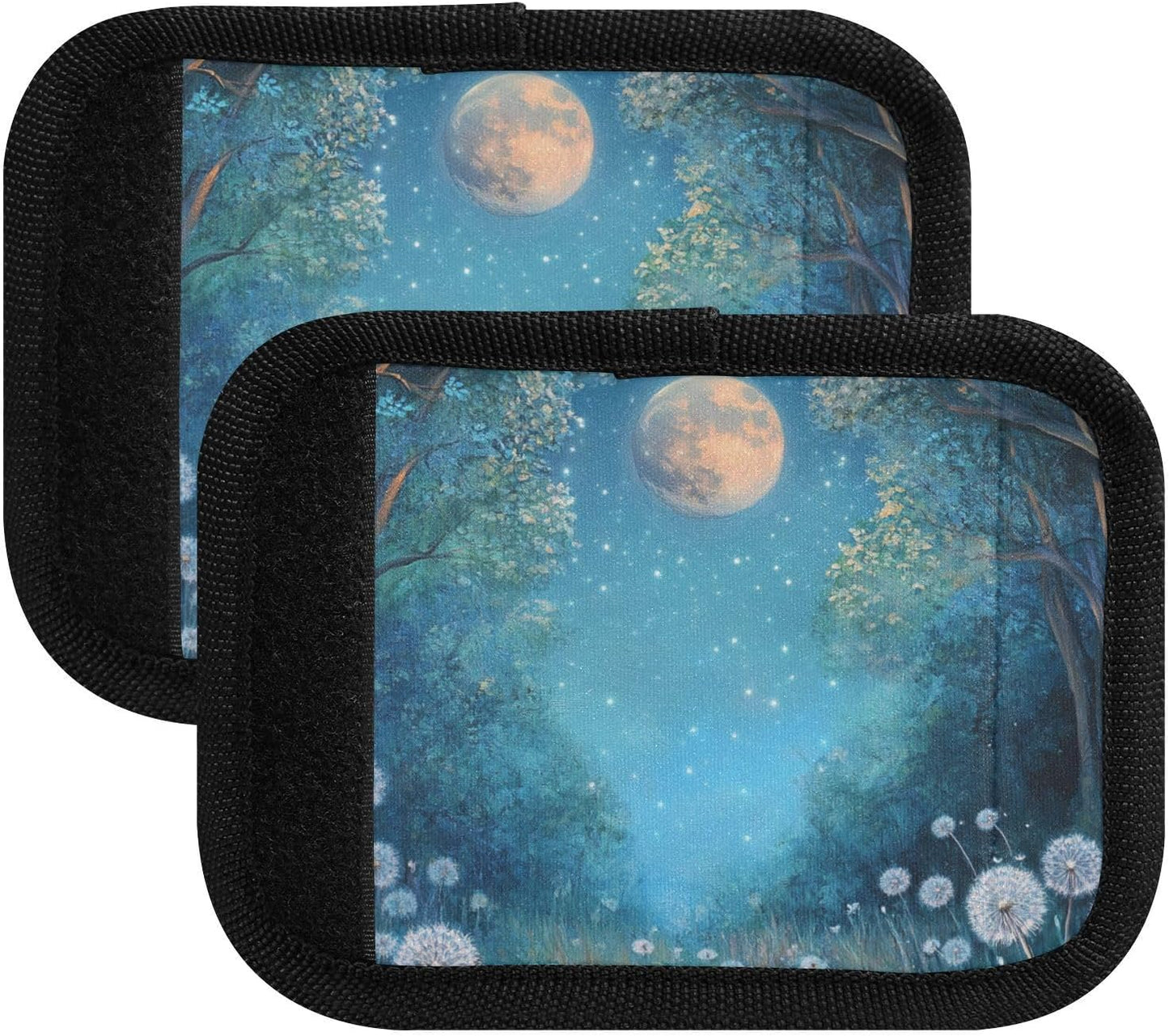 Starry Sky Dandelions 2 Pack Luggage Handle Wraps Covers for Suitcase Identifiers Bag Tags Travel Accessories