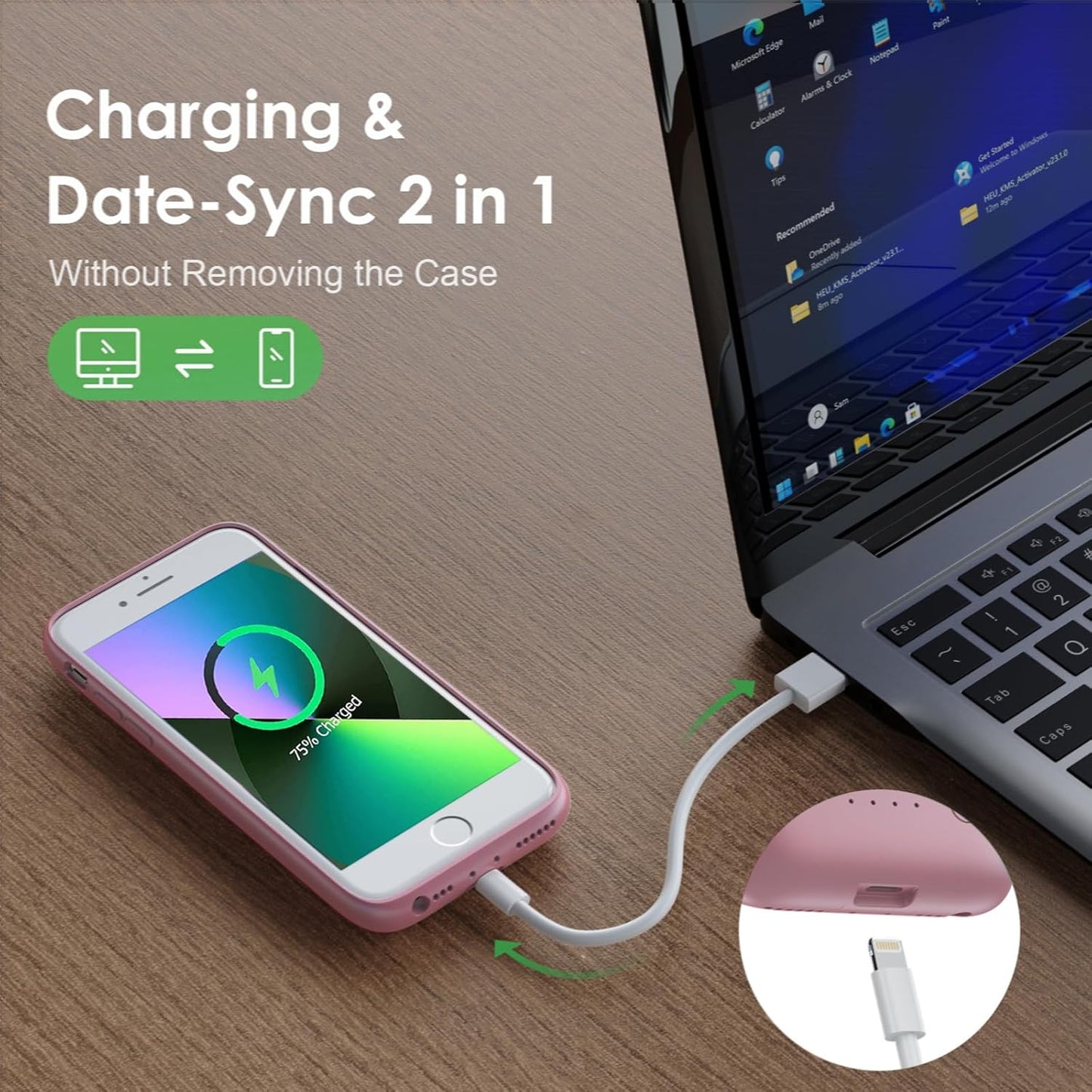 Battery Case for iPhone 6/6s/7/8/SE(2022/2020)(6.1 Inch), [2024 Upgraded] Ultra-Slim 7000mAh Portable Extended Charging Case Cover for iPhone 8, iPhone 7, iPhone 6/6s, iPhone SE Charger Case (Pink)