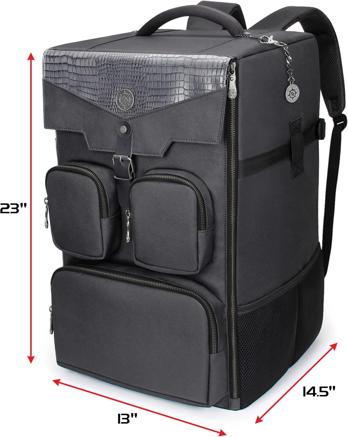 ENHANCE Collector's Edition Board Game Backpack - Reinforced Rigid Board Game Storage with Padded Shoulder Straps, Carrying Handle, and Accessories Pockets for Dice, Card Games, More (Dragon Black)