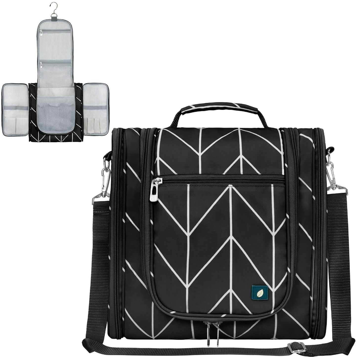 PAVILIA Extra Large Toiletry Bag Travel Bag for Women Men, Hanging Cosmetic Organizer, Water