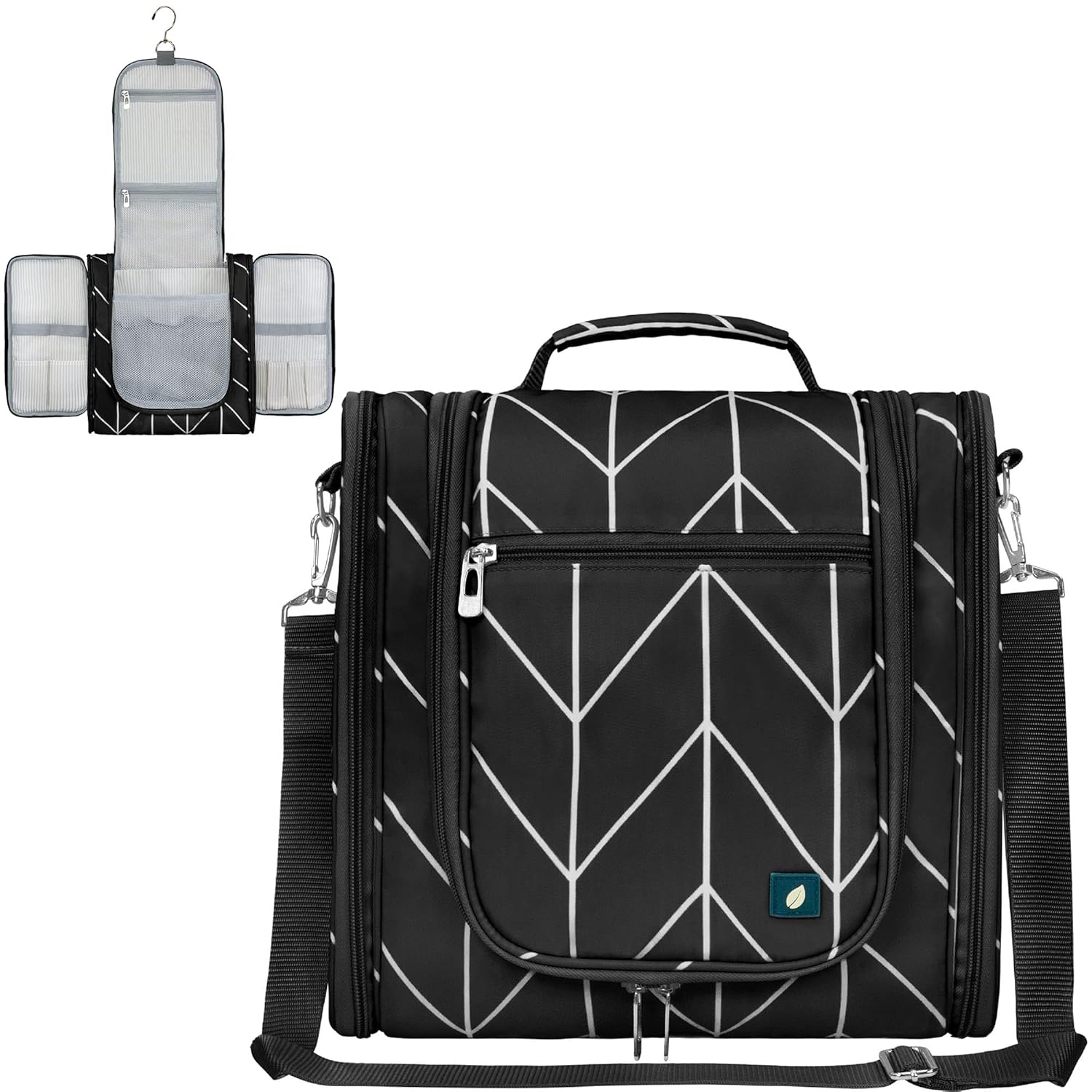 PAVILIA Extra Large Toiletry Bag Travel Bag for Women Men, Hanging Cosmetic Organizer, Water