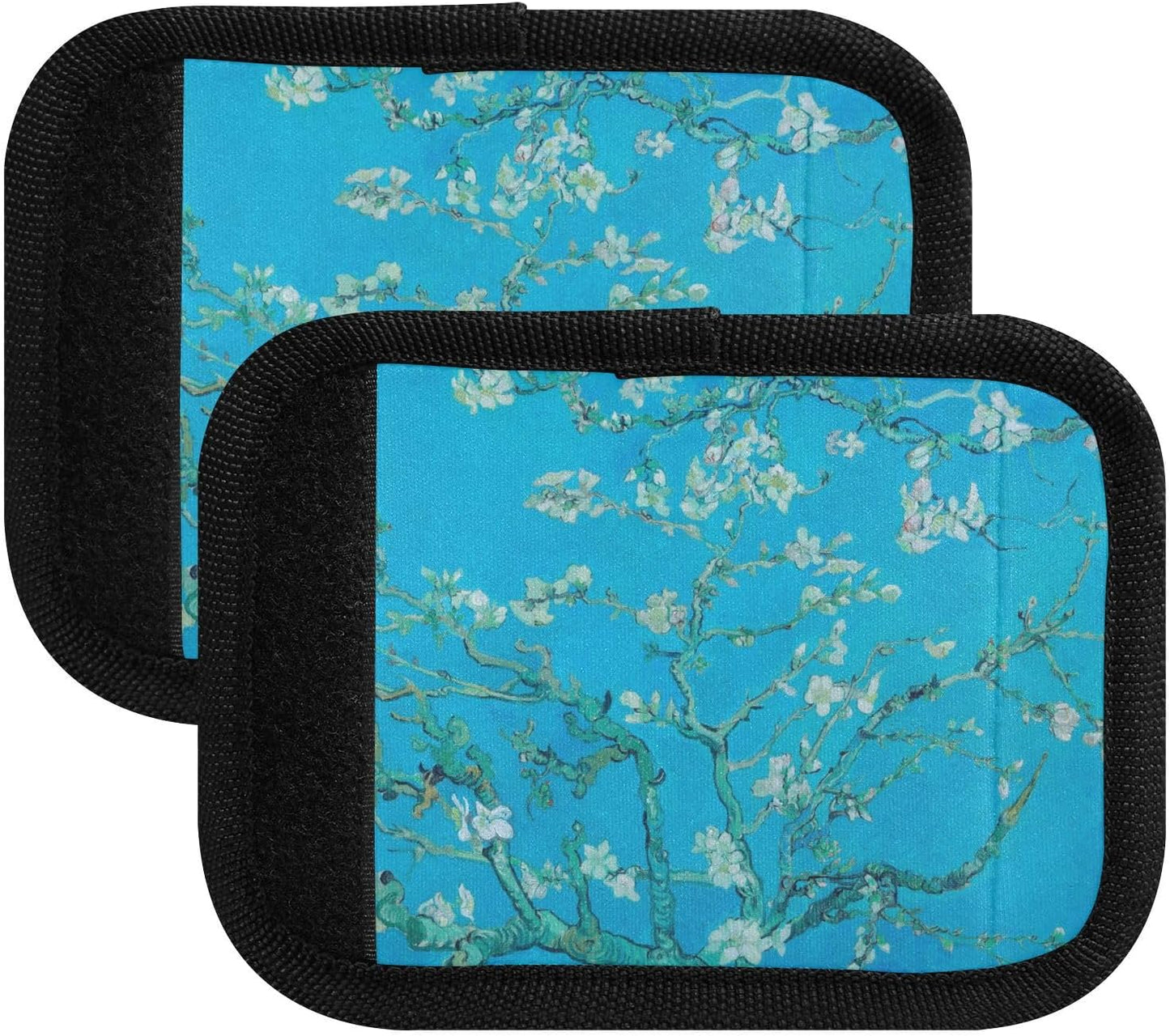 Van Gogh Almond Blossoms Blue 2 Pack Luggage Handle Wraps Covers for Suitcase Identifiers Bag Tags Travel Accessories