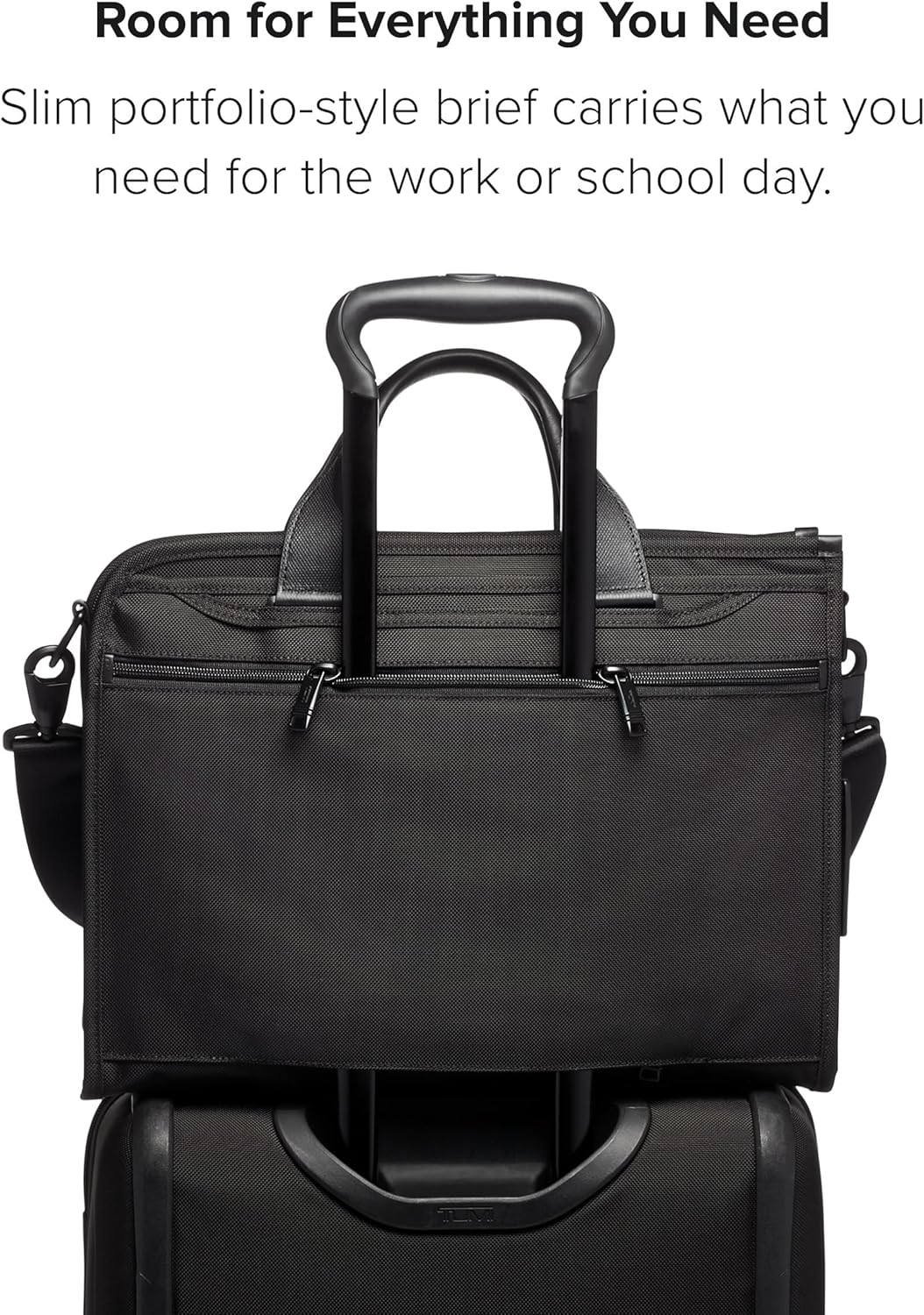 TUMI - Alpha Slim Deluxe Portfolio - Men's Compact Travel & Office Briefcase - Laptop and Tablet Bag - Black