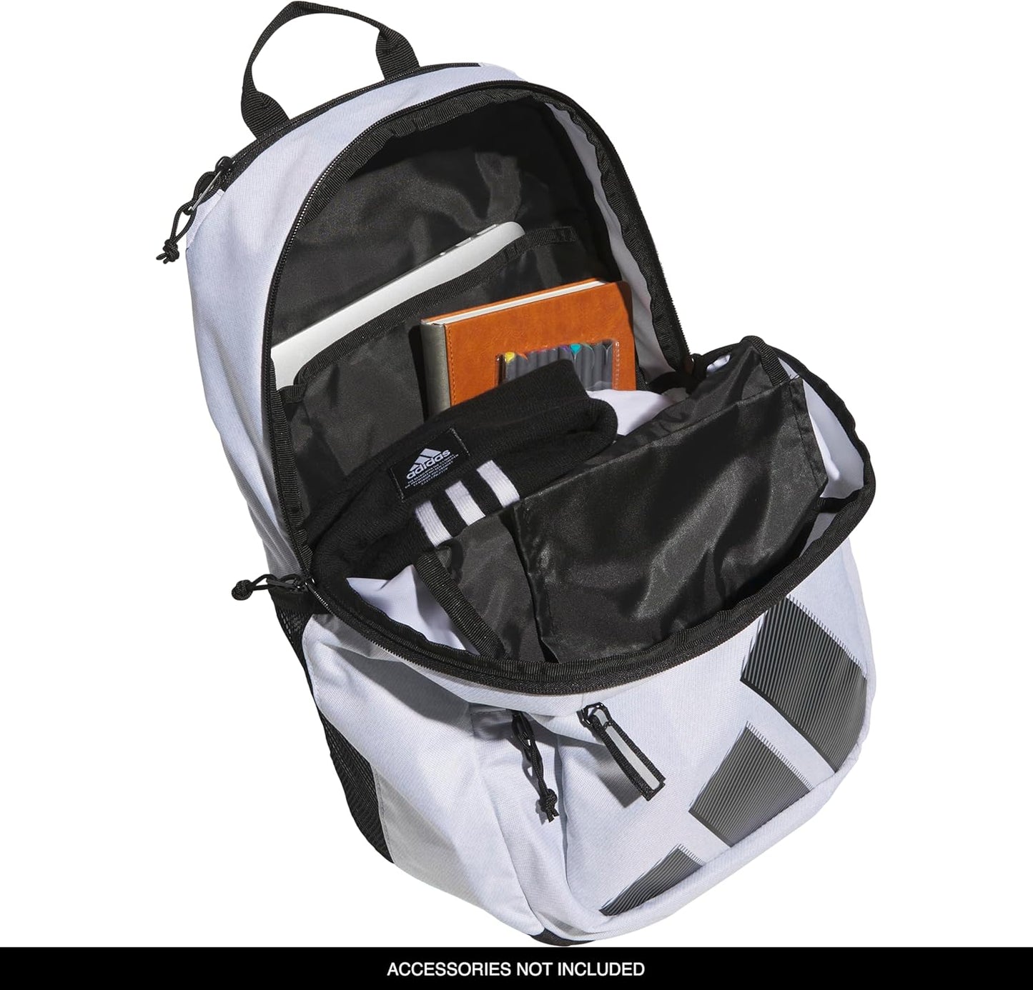 adidas Midway Small Backpack for Women and Men, Durable Laptop Bag, Twill White/Black, One Size