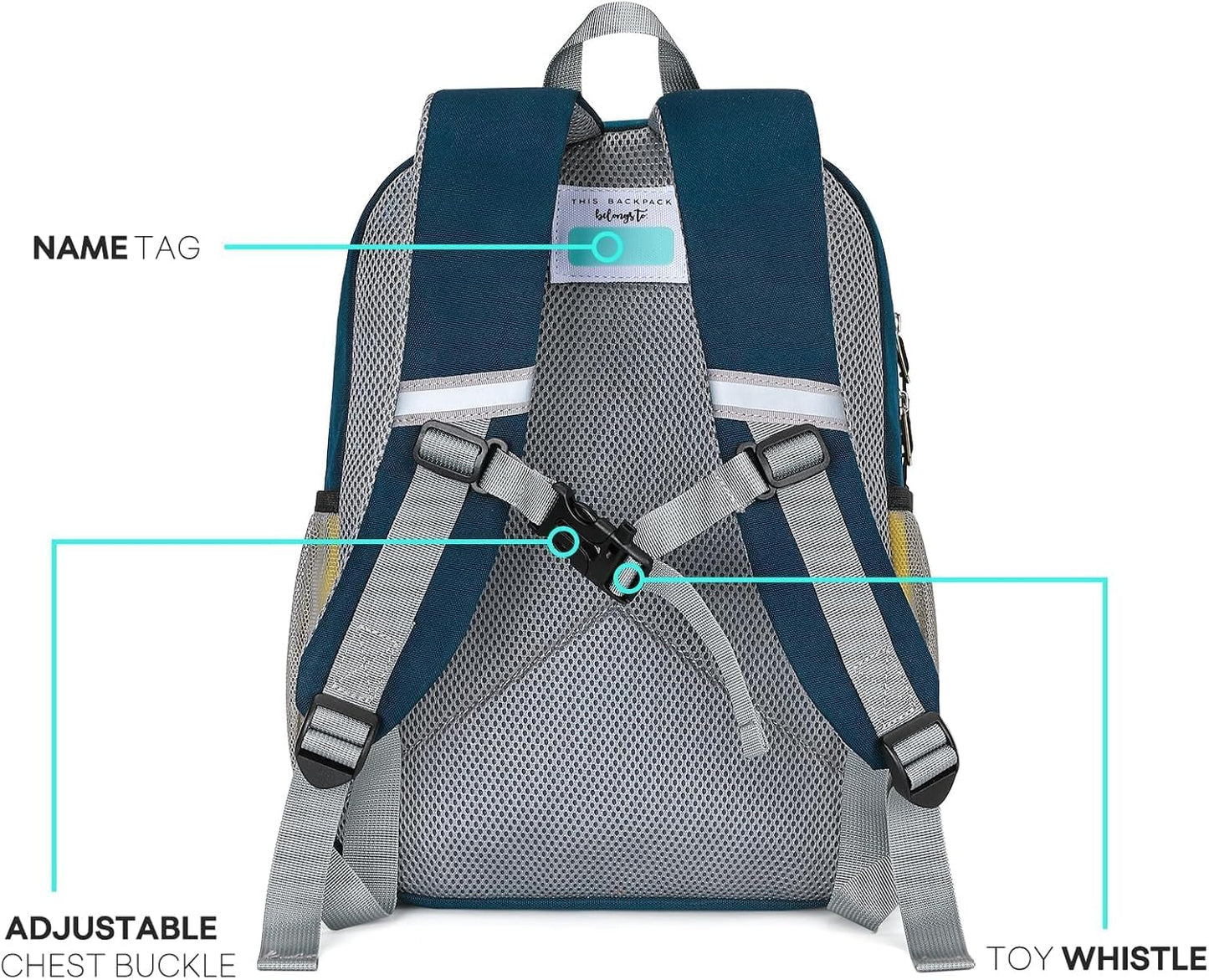 mibasies Toddler Backpack for Boys 2-4: Preschool Backpacks for Boys - Cute Kids Backpack
