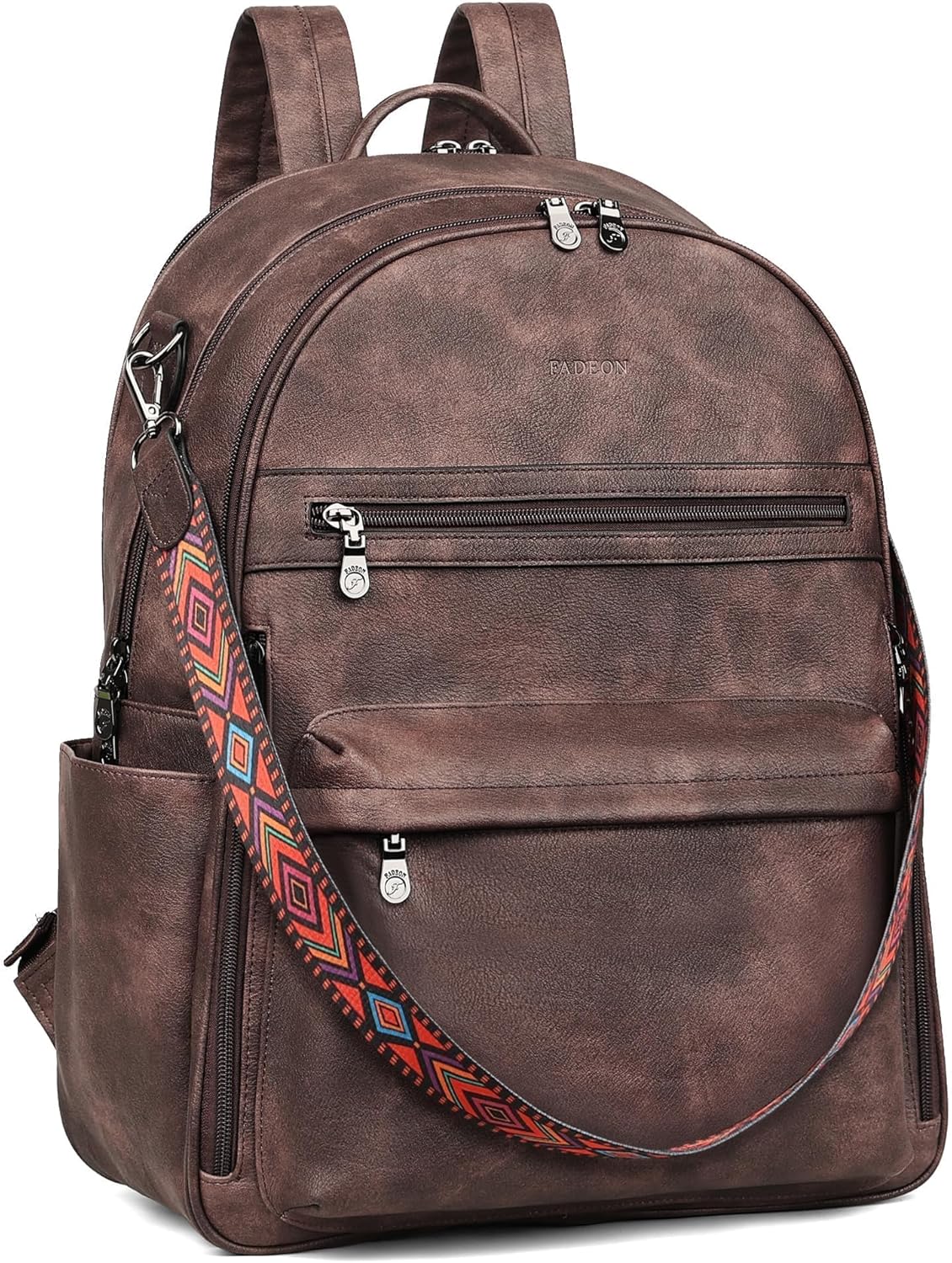 FADEON 15.6 inch Laptop Backpack Purse for Women Designer PU Leather Computer Backpacks Fashion for