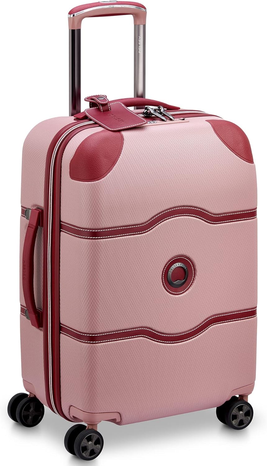 DELSEY PARIS Chatelet Air 2.0 Hardside Luggage with Spinner Wheels, Pink, Carry on 20 Inch