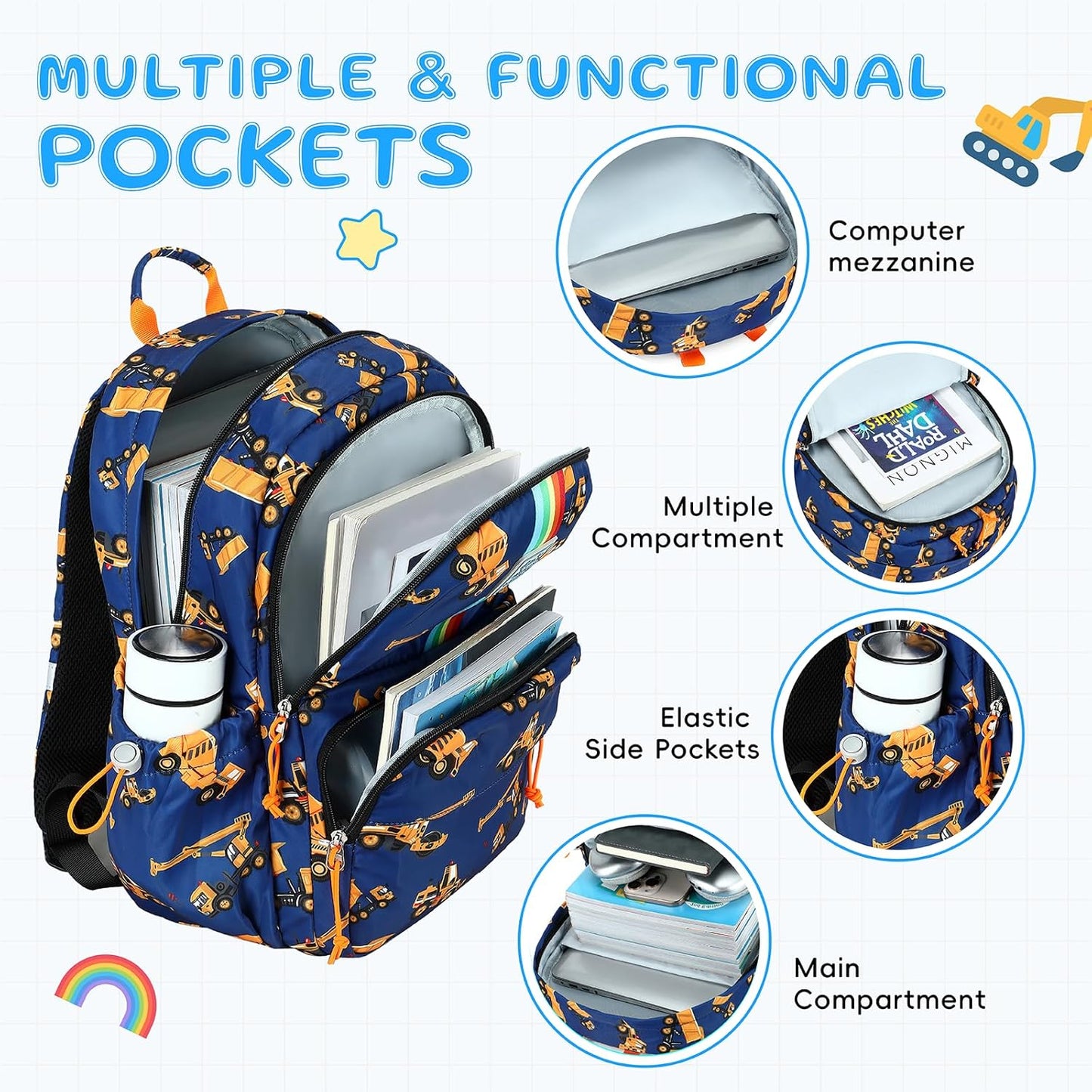 CAMTOP Preschool Backpack for Kids Boys Girls Toddler Backpack Kindergarten School Bookbags for Age 3-8