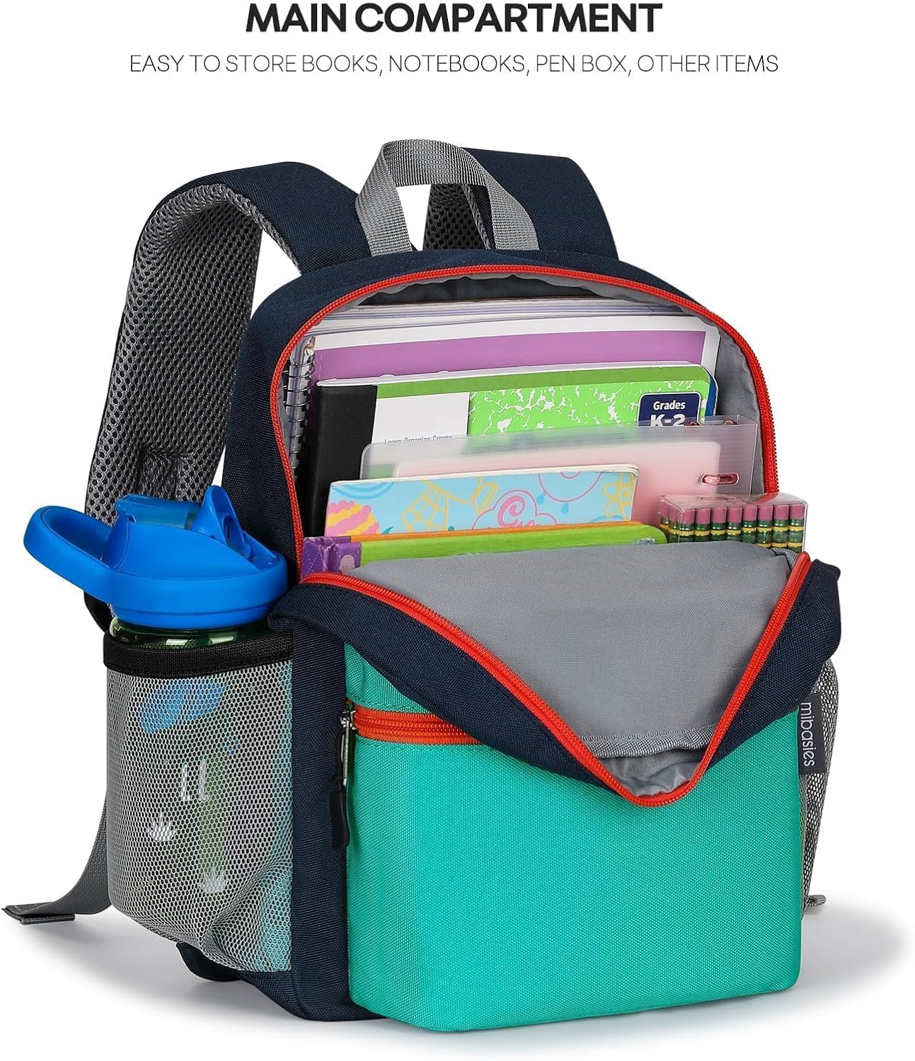 mibasies Toddler Backpack for Boys 2-4: Preschool Backpacks for Boys - Cute Kids Backpack