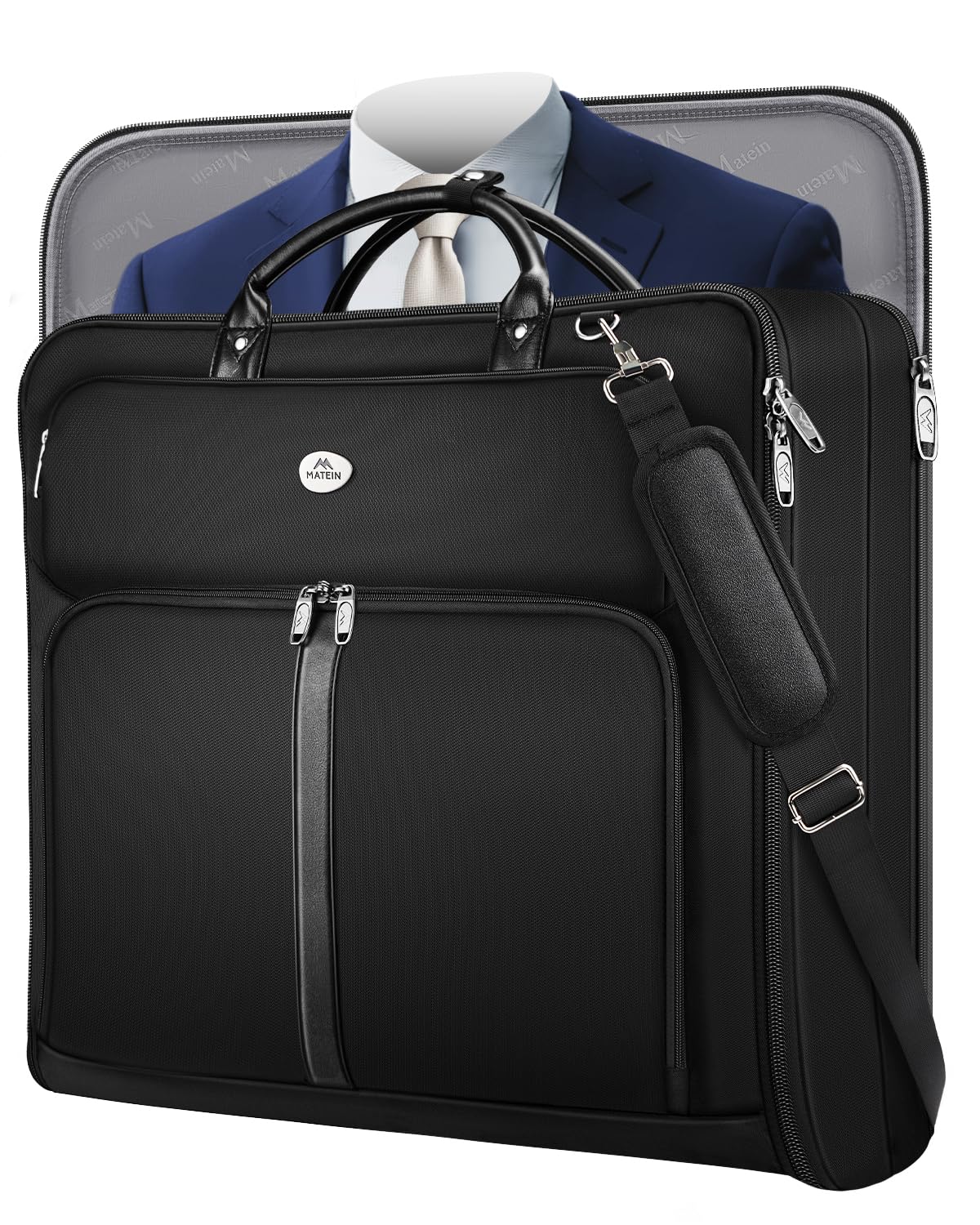 MATEIN Mens Garment Bags for Travel, Large Travel Suit Bag Up to 7 Suits