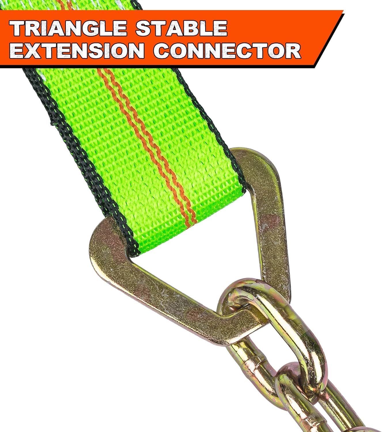 2" x 27' Ratchet Straps with Chain Extension and Grab Hooks,Heavy-Duty Tie Down Straps 3,333 lbs Working Load Limit and 10,000 lbs Break Strength for Cargo Straps for Secure Transport 4Pac