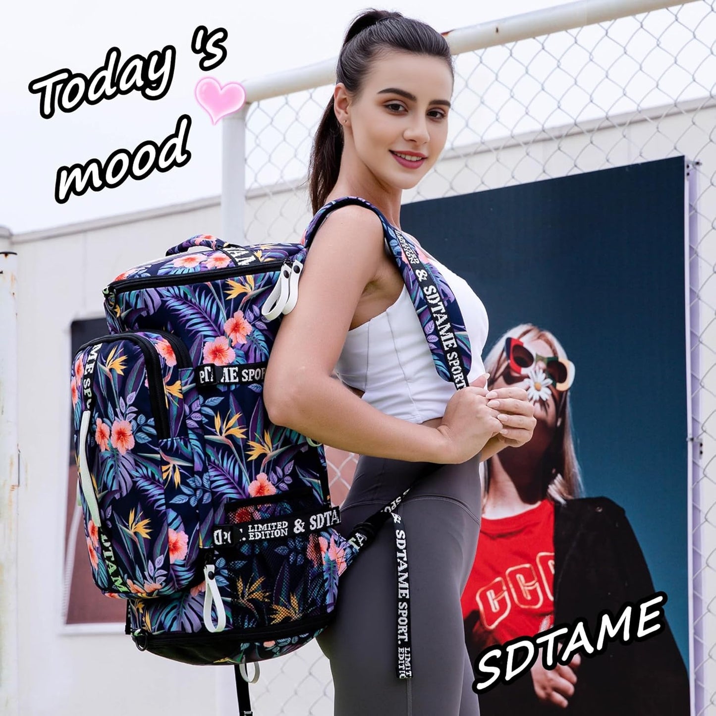 Gym Duffle Bag Backpack with Shoe Compartment,4 ways Travel Backpack for Women and Men,Multi-Functional Weekender bag with Waterproof Layer&Laptop Compartment for Fitness, Travel,Camping