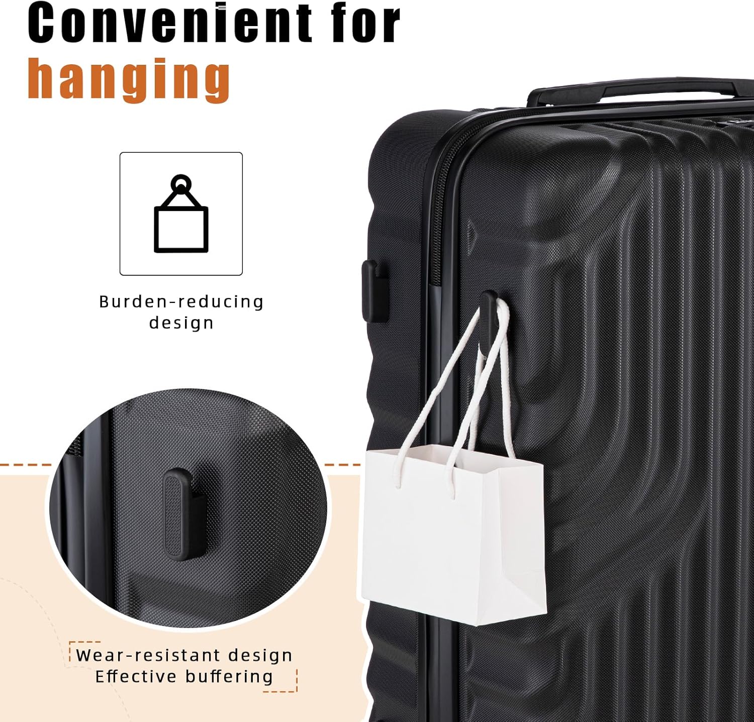 Suitcase Set 3 Piece 20-inch Carry on Luggage with Wheels ABS Hard Shell Lightweight and TSA Lock