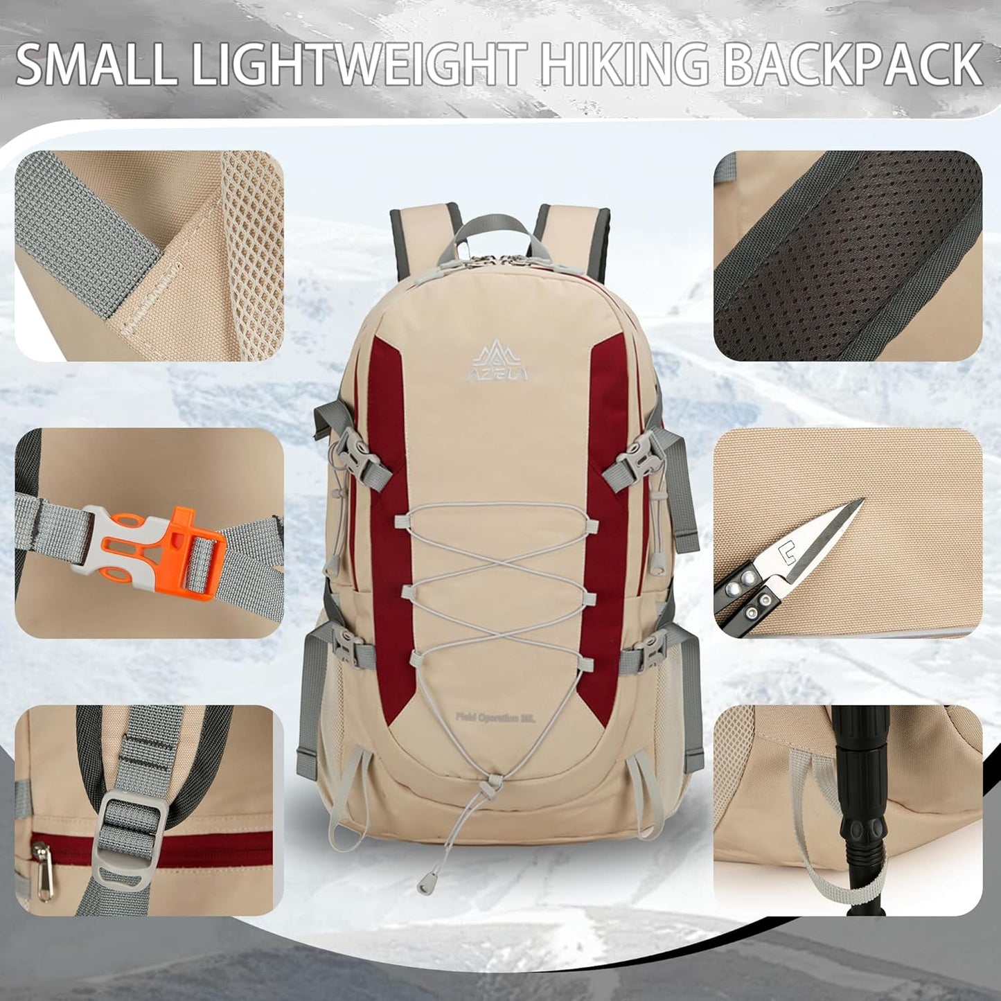 Packable Hiking Backpack 30L Foldable Travel Backpack Lightweight Hiking Dayback for Trekking