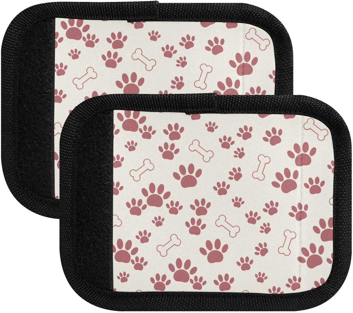 Dog Paw Bone 2 Pack Luggage Handle Wrap for Suitcase Luggage Identifier Travel Tags Handle