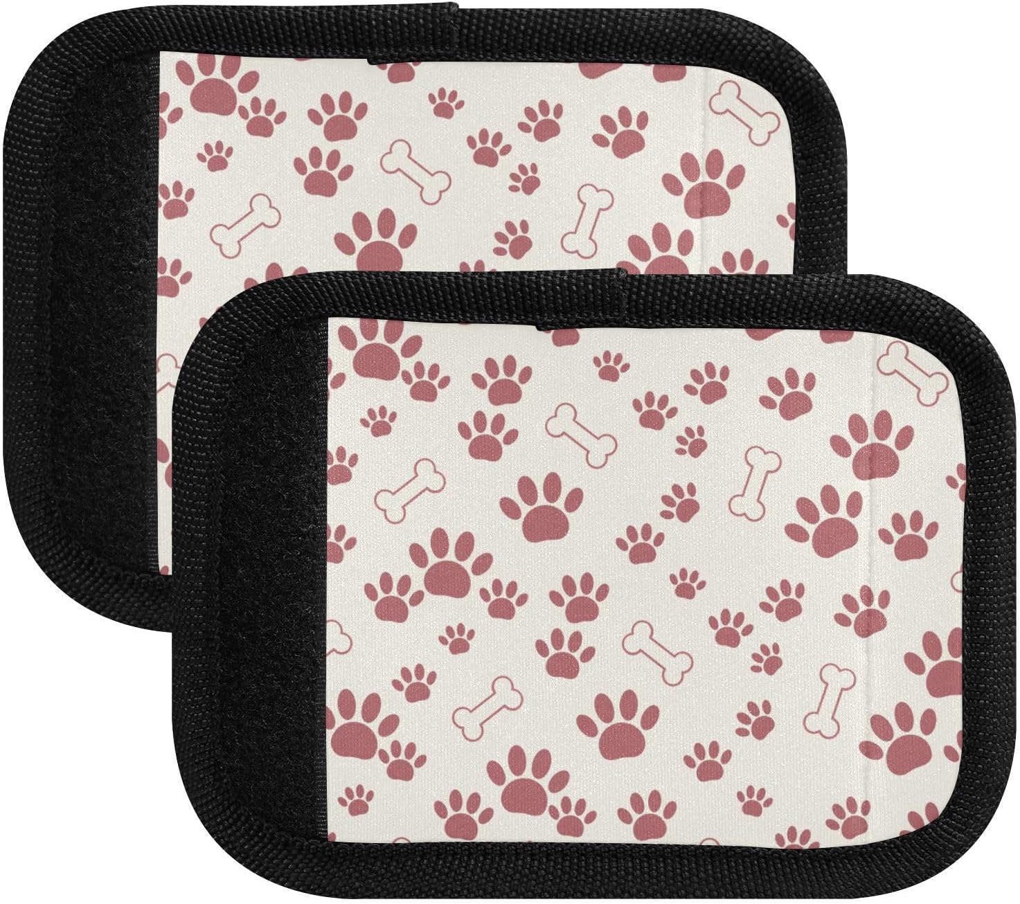 Dog Paw Bone 2 Pack Luggage Handle Wrap for Suitcase Luggage Identifier Travel Tags Handle