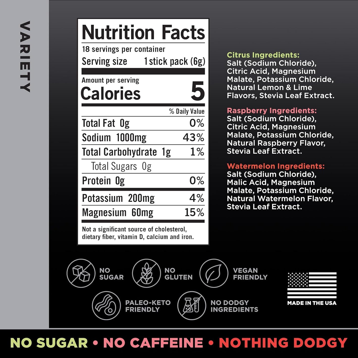 LMNT Zero Sugar Electrolytes - Variety Pack | Drink Mix | 12-Count