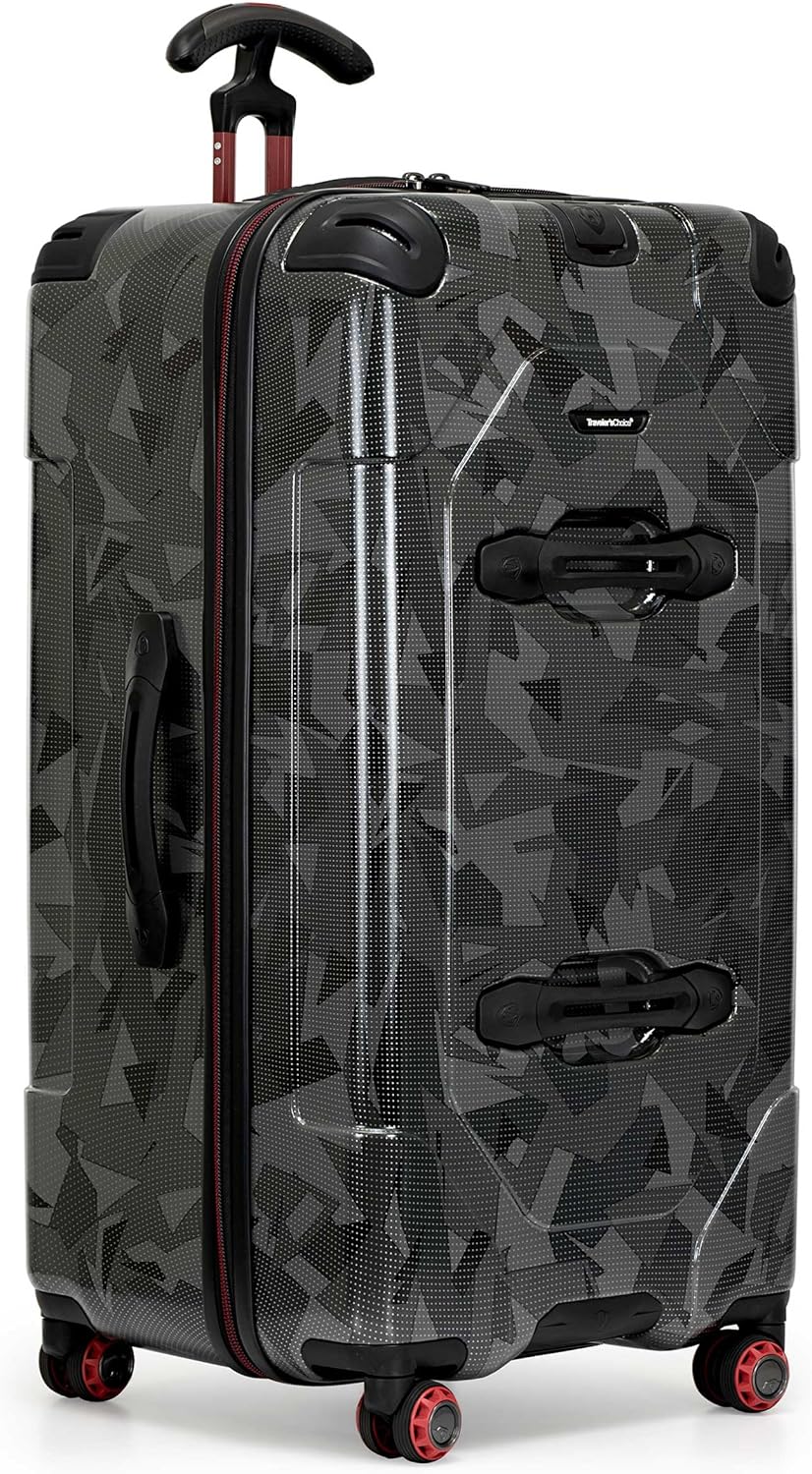 Traveler's Choice Maxporter II Hardside Polycarbonate Spinner Wheels, Gray Camo, 30" Trunk Luggage