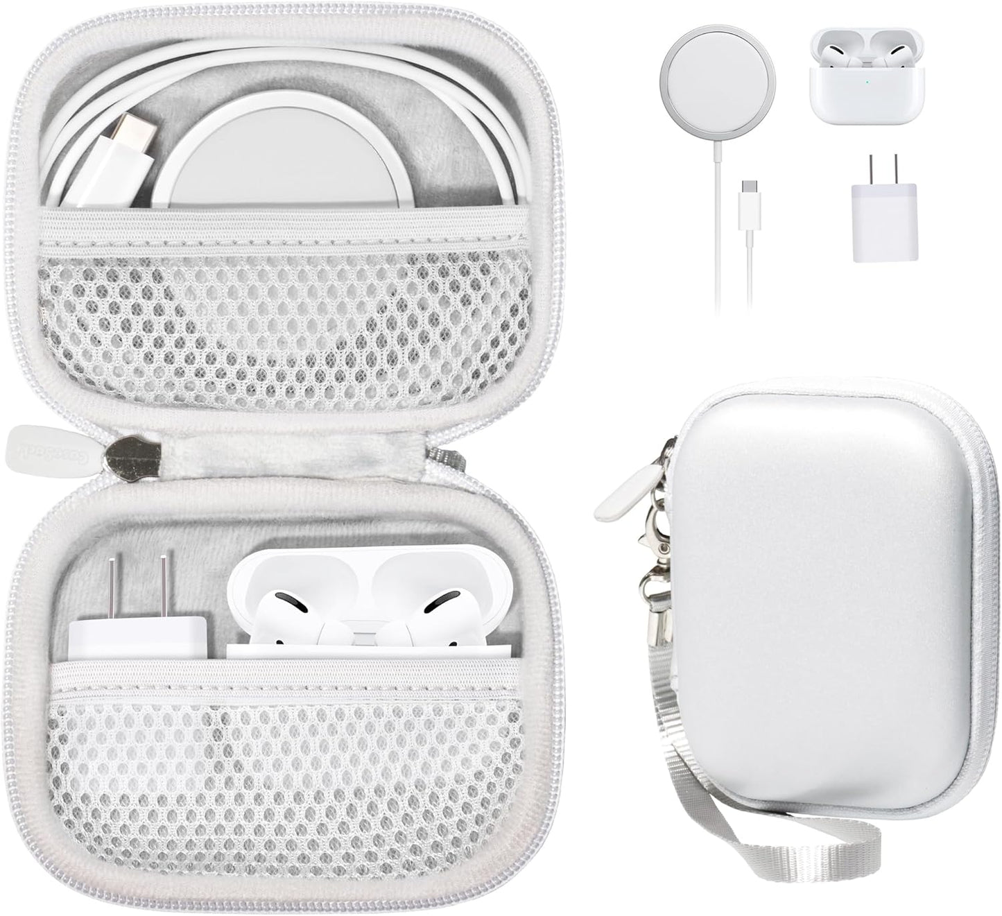 CaseSack All-in-One Case for iPhone MagSafe Charger & Battery Pack, Storage for Accessories/Power Adapter/Charge Cable/Docks, Compatible with AirPods 4/ Pro 3/2/ 1