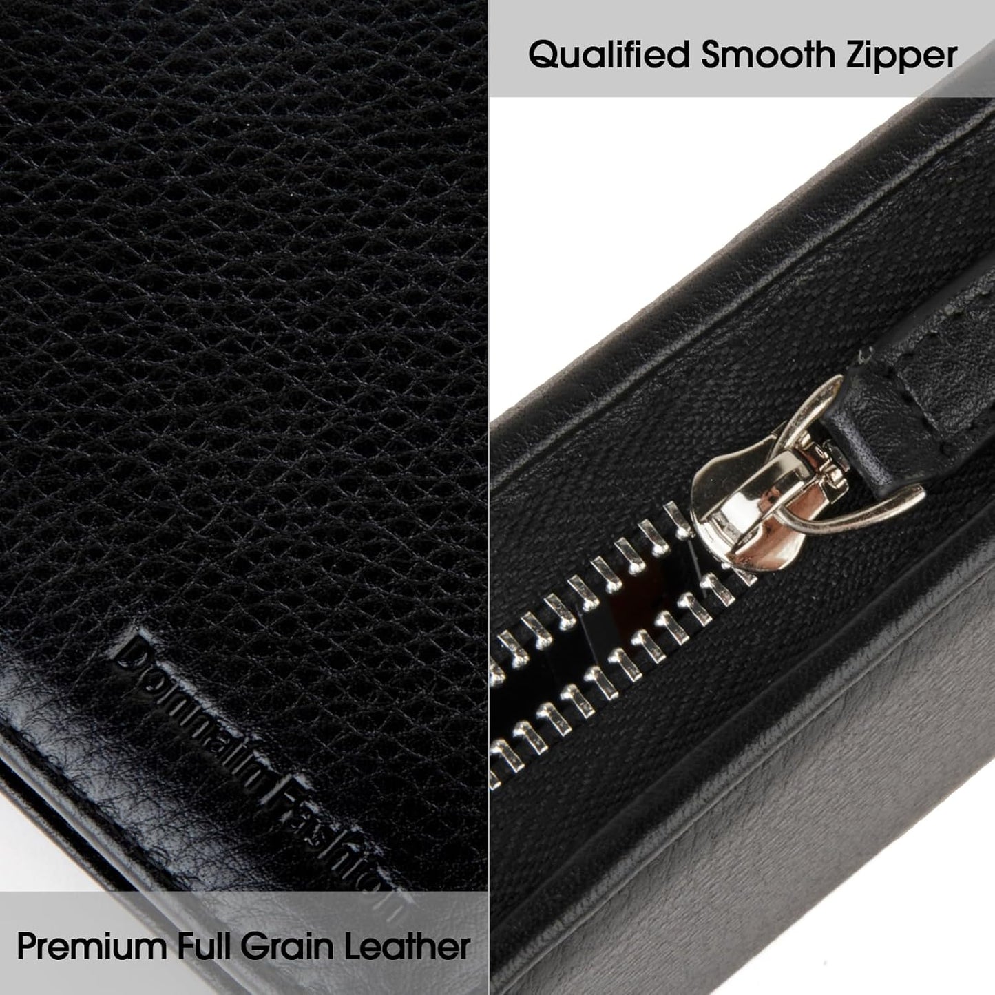 Premium Full-Grained Leather RFID Passport Holder for Travel, Multifunctional and Large Capacity RFID Blocking Passport Holder Wallet (Black)