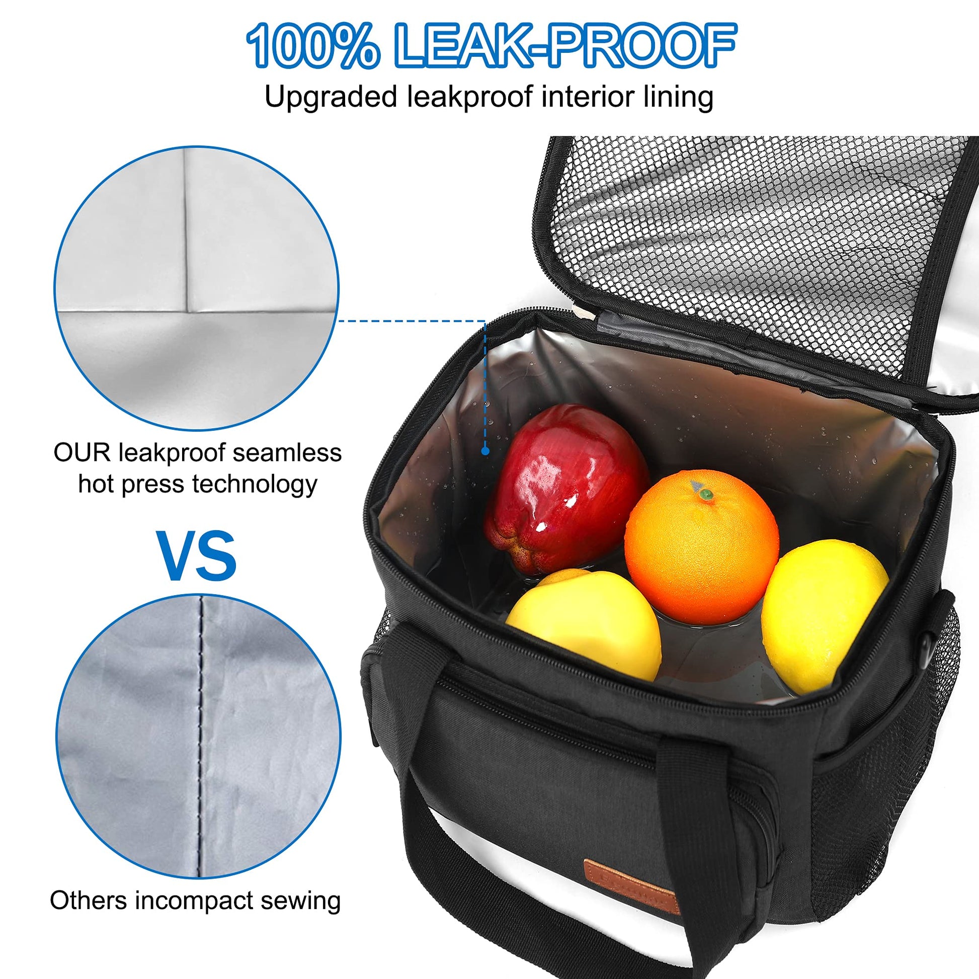Femuar Reusable Lunch Box for Men/Women - Insulated Lunch Bag Leakproof Lunchbox for Work Office