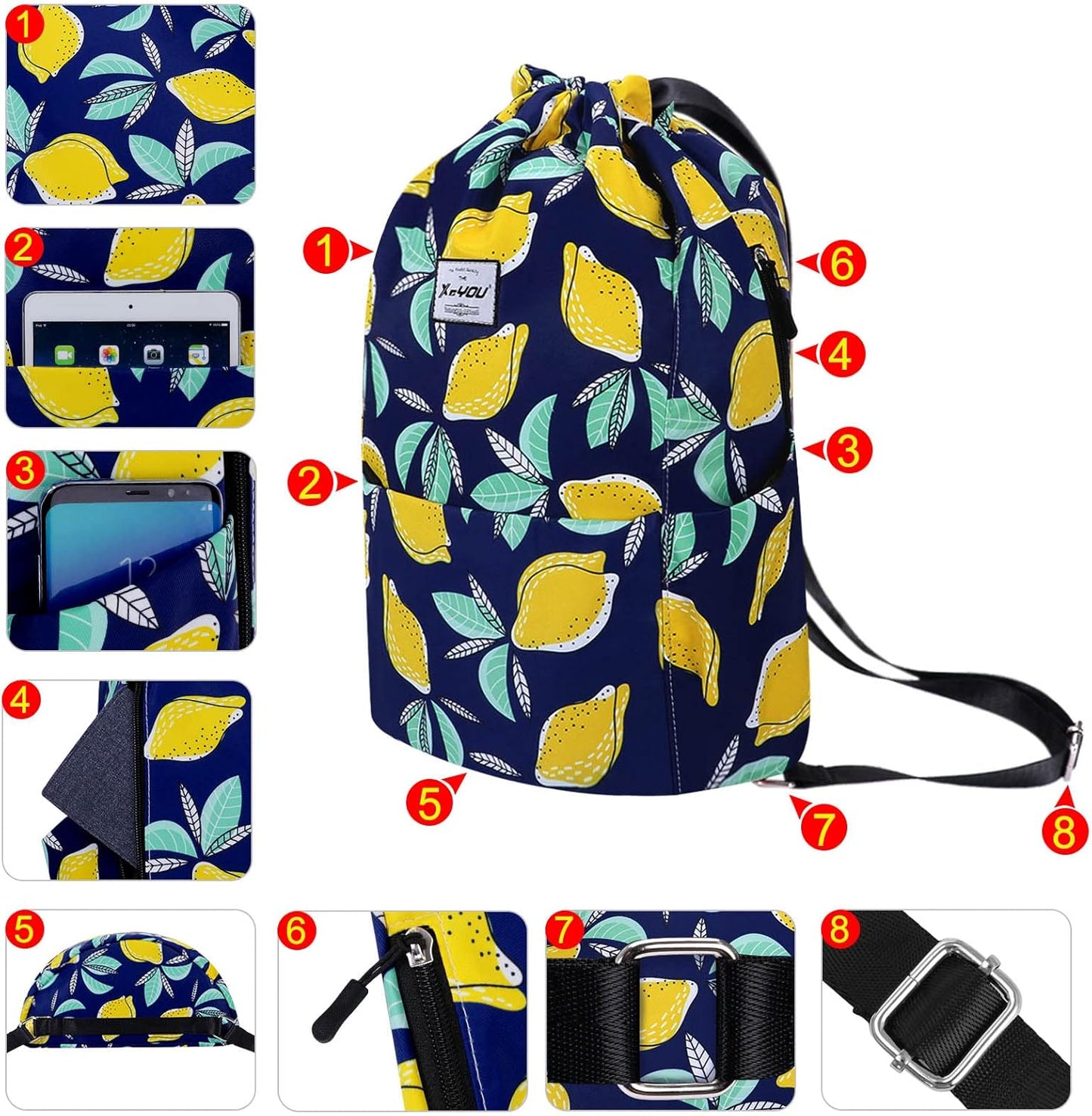 XEYOU Drawstring Sports Backpack Lightweight Gym Yoga Sackpack Shoulder Rucksack Casual Outdoor Daypack for Women and Men