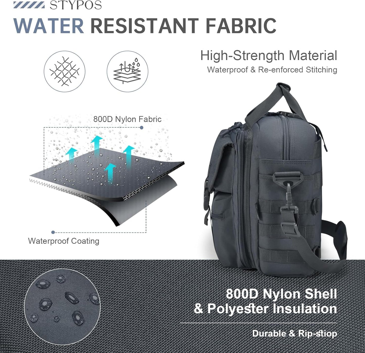 Large Tactical Laptop Bag for Men, Military 17.3 Inch Computer Bag Briefcase with Passport Wallet, Carry on Messenger Bag