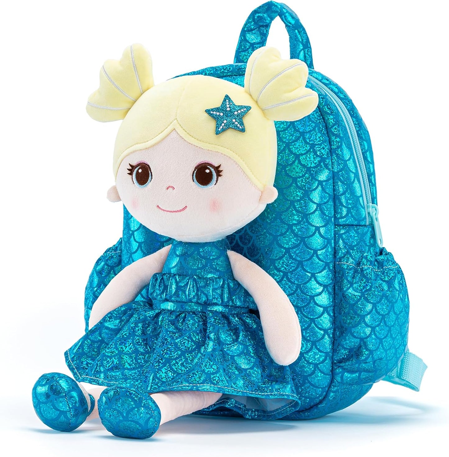 Lazada Toddler Backpack - Baby Girl Gifts Plush Doll Dress Backpack - Fashion Girls Tina Fish Scale