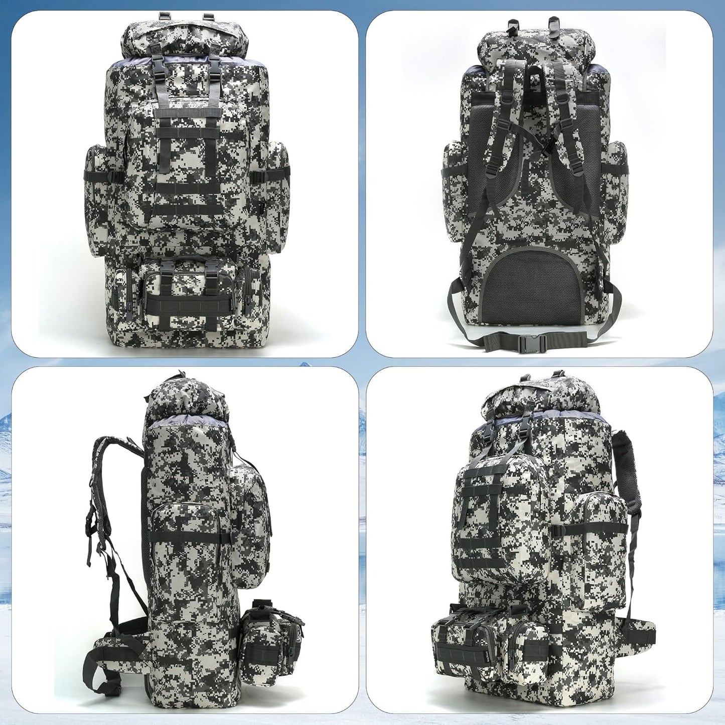 King'sGuard 100L Camping Hiking Backpack Molle Rucksack Military Camping Backpacking Daypack