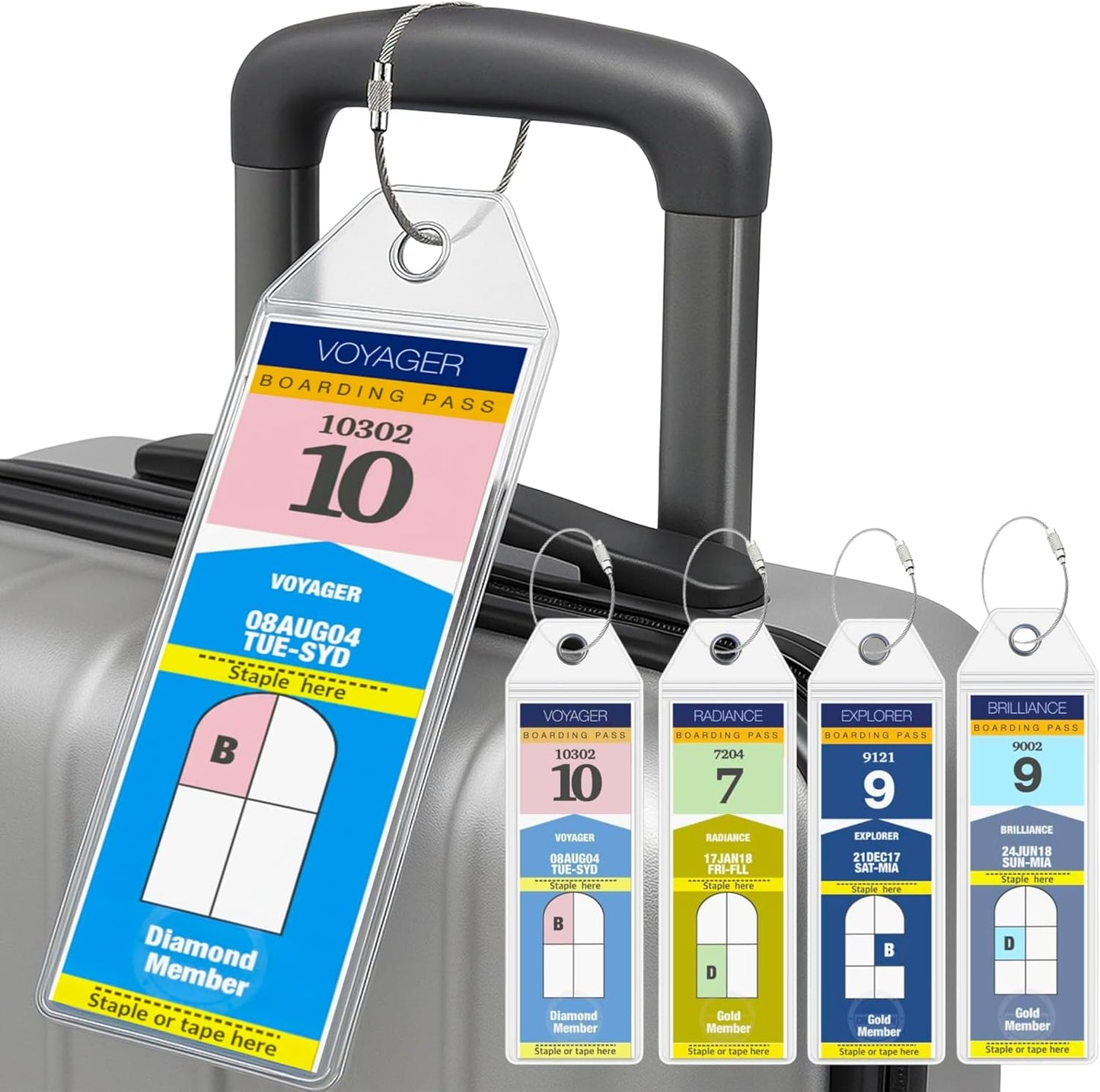 Cruise On Royal Caribbean Cruise Luggage Tag Holder (4 Pack) – Fits All Royal Caribbean Ships, Durable Travel ID Holders for 2025-2026 Cruises, Clear Waterproof Cruise Essentials