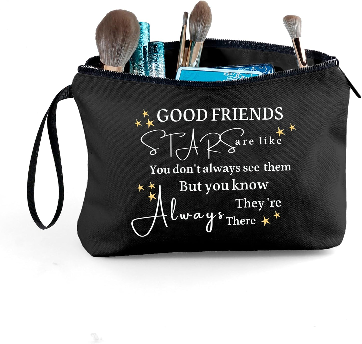 SEAMOON Friend & Bestie Birthday Gifts - Black Makeup Bag, Unique Women's Gifts