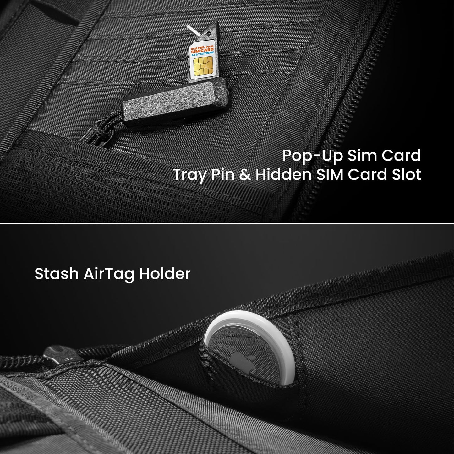 tomtoc Passport Holder Family with RFID Blocking, Passport Wallet Women Men, with Airtag & Sim Card
