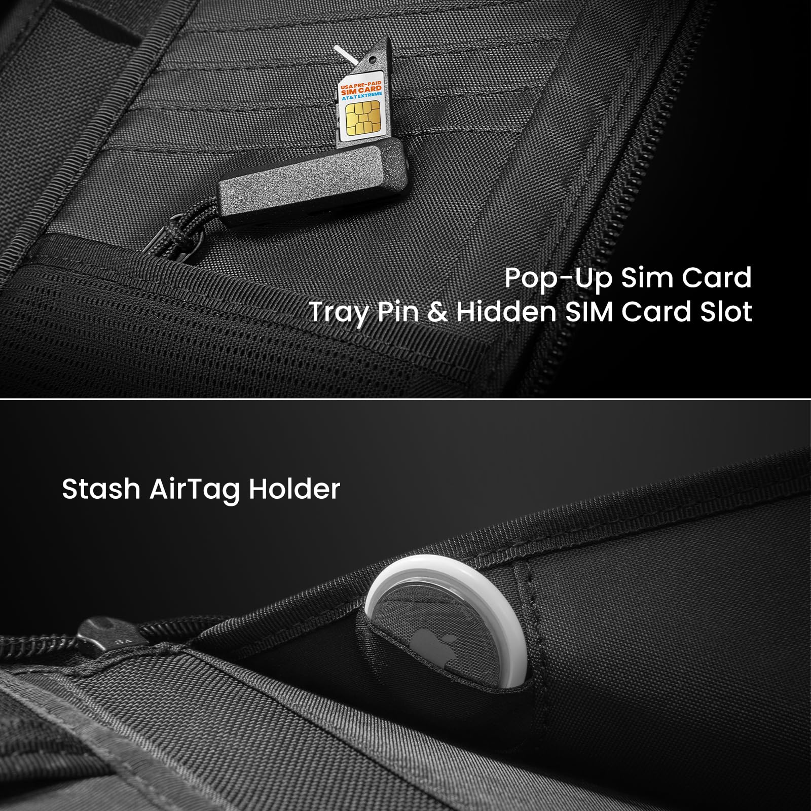 tomtoc Passport Holder Family with RFID Blocking, Passport Wallet Women Men, with Airtag & Sim Card