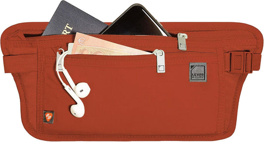 Lewis N. Clark RFID Blocking Money Belt Travel Pouch Waist Stash + Credit Card, Id, Passport Holder for Women & Men