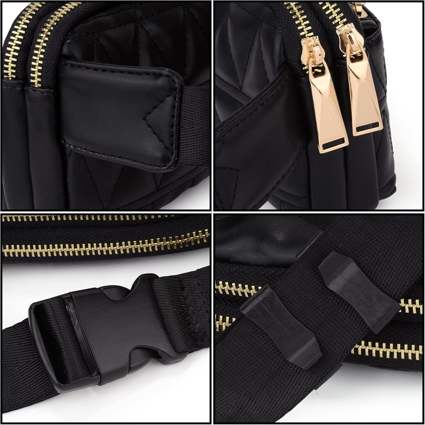 UTO Fanny Pack for Women Crossbody Trendy Fashion Belt Purse Chest Waist Hip Bumbag for Outdoor Shopping Travel Hiking