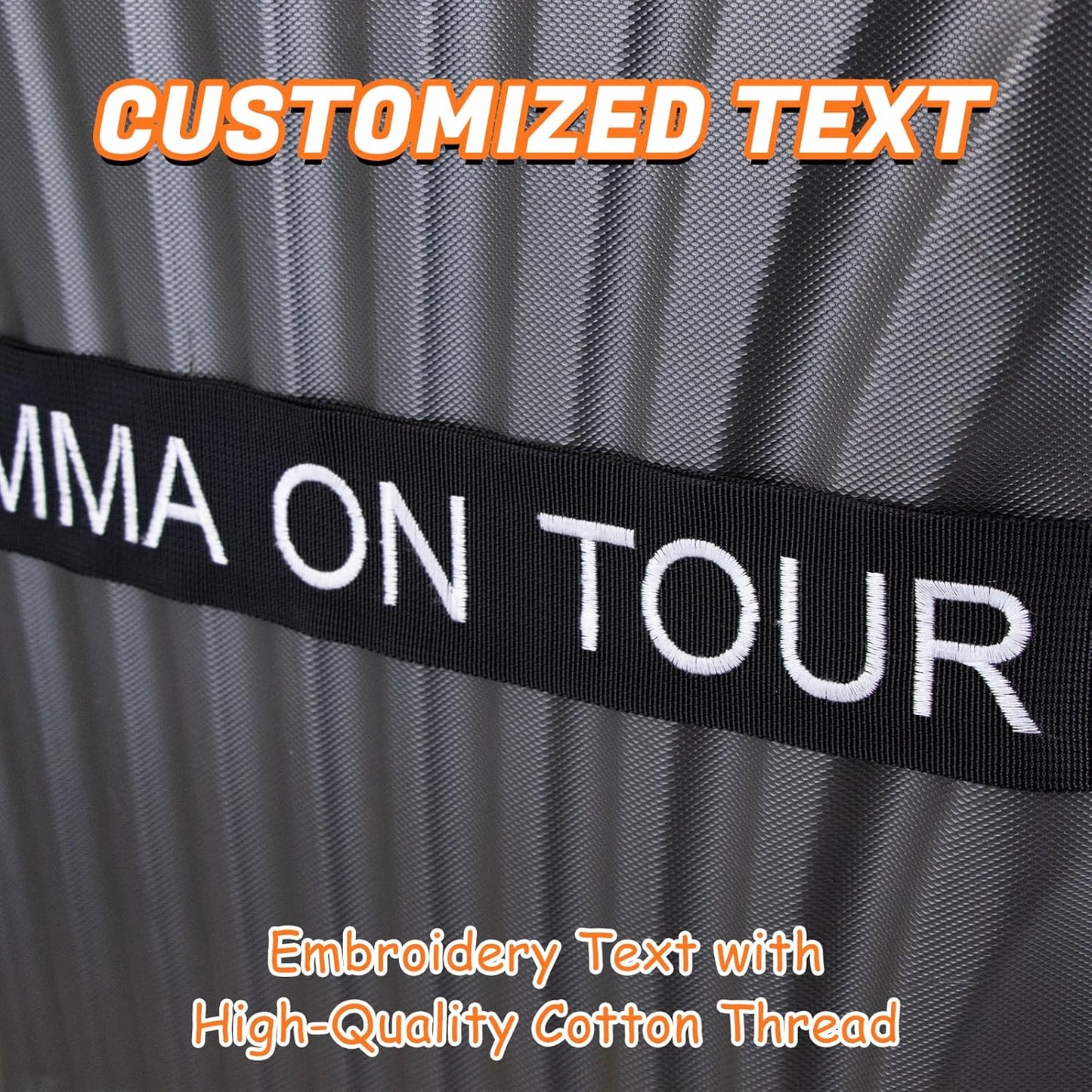 Personalized Luggage Straps for Suitcases 1 Pack Customized Adjustable Suitcase Strap with Embroidery Name/Text, Travel Belt with Quick Release Buckle, Accessory for Travel Bag Closure