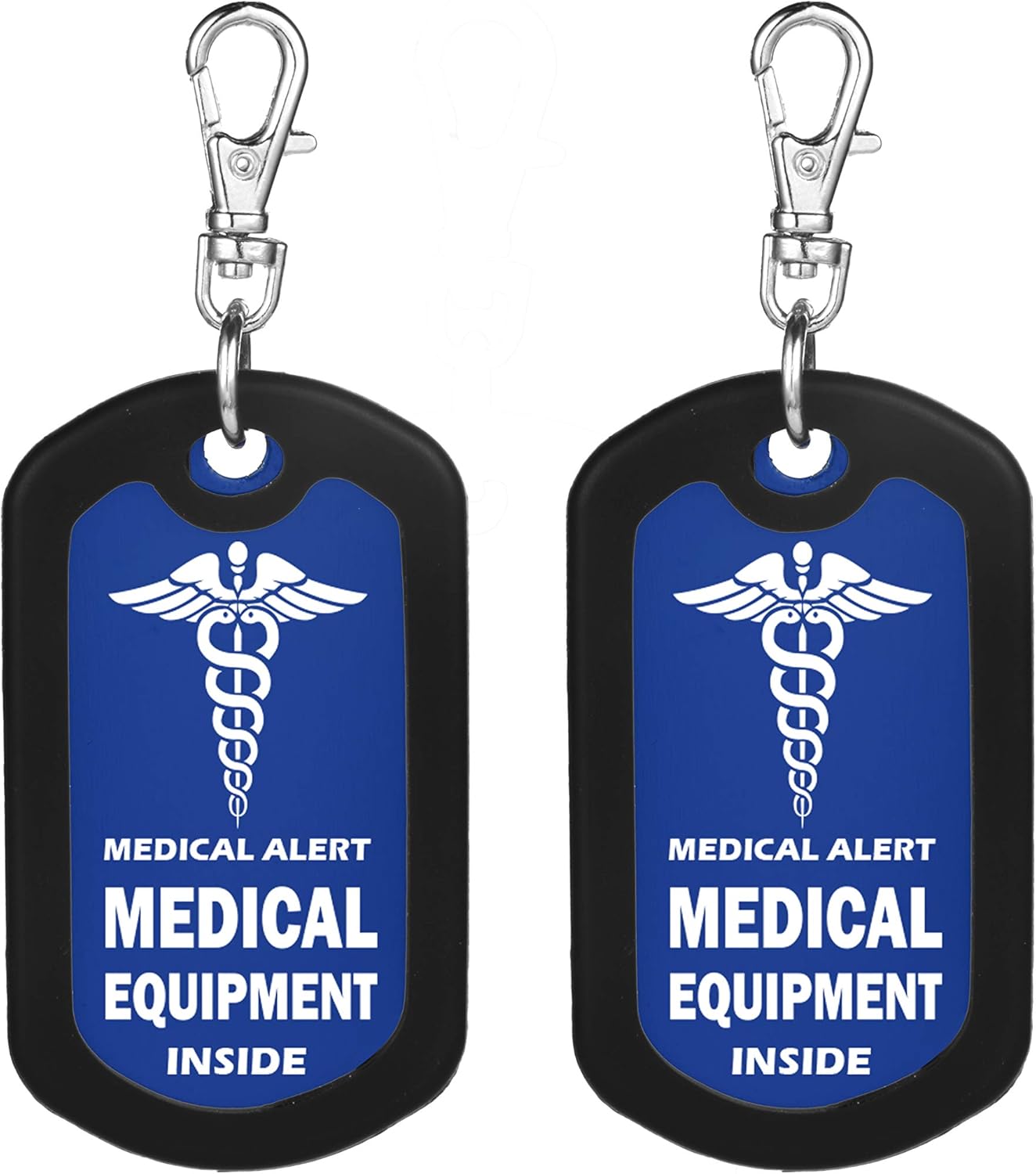 mnmoom Medical Equipment Luggage Tag Medical Alert Zipper Pull Bag Tag (2X Blue)