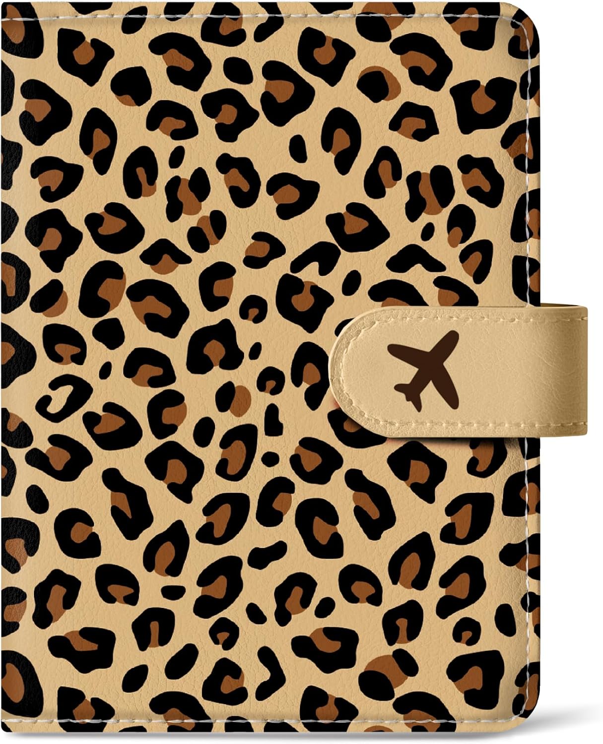 Passport Holder for Travel Essentials, RFID Blocking Leather Cover Wallet with Magnetic Closure, Aesthetic & Cute Passport Book Case for Women and Men - Leopard