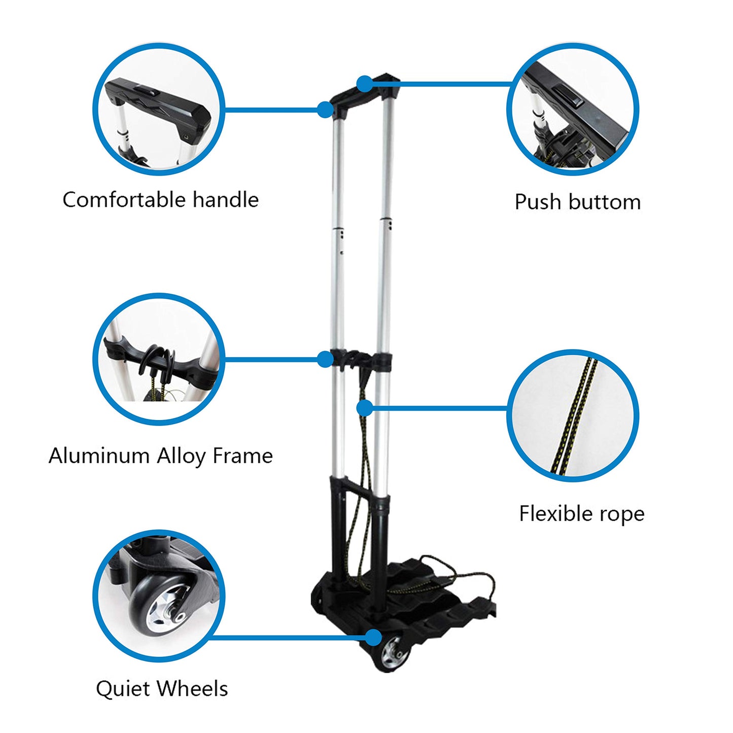 RMS Folding Luggage Cart (Black)