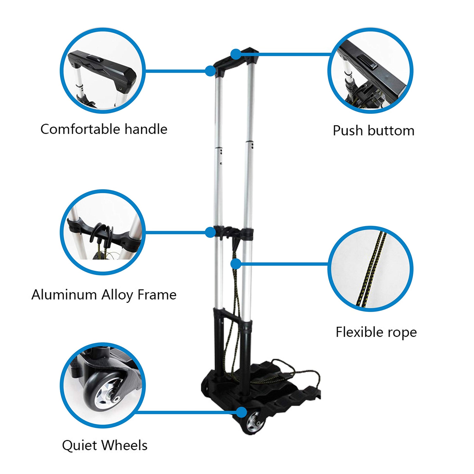 RMS Folding Luggage Cart (Black)