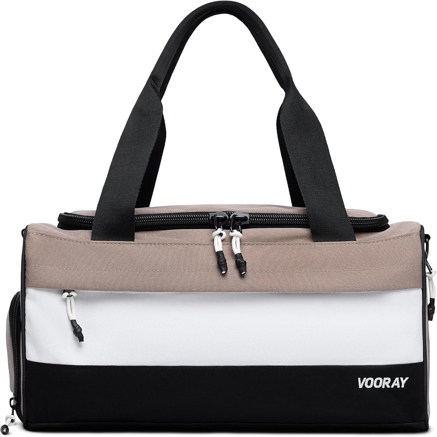 Vooray 22L Boost Duffel Bag – Small Travel & Sports Gym Bag for Women and Men with Shoe Pocket, Weekender for Overnight Football, Travel, Hospital Stays or Workout, Neutral Color Block