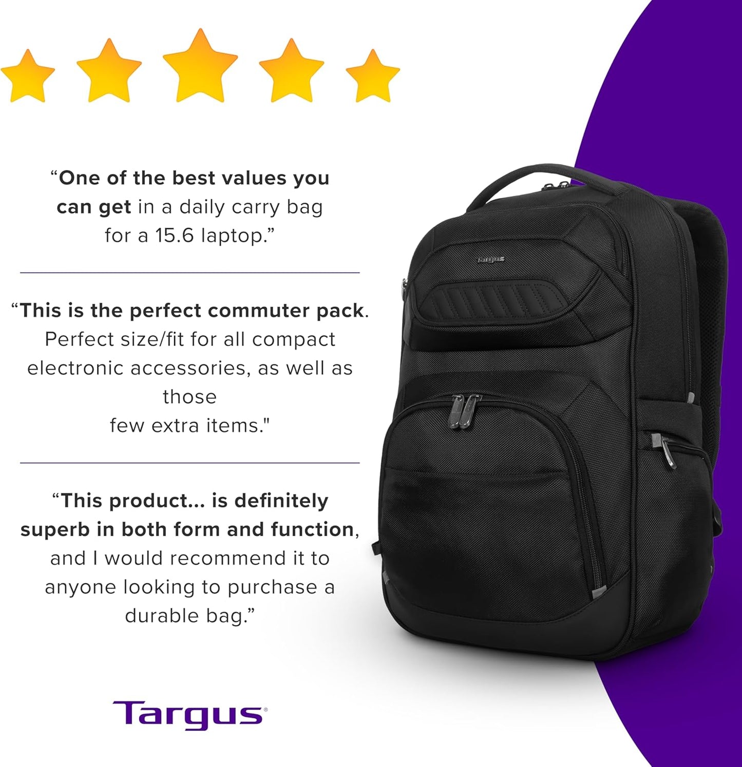 Targus Legend IQ Laptop Backpack Travel Backpack for Laptops up to 16-Inches Backpack for Men and