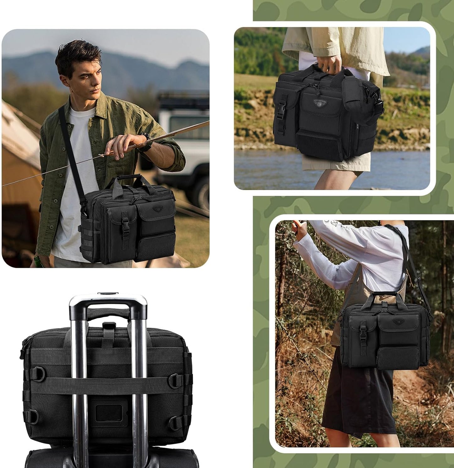 Tactical Messenger Bag for Men Multifunctional Tactical Briefcase Men's Military Laptop Work Bag for Business Teacher