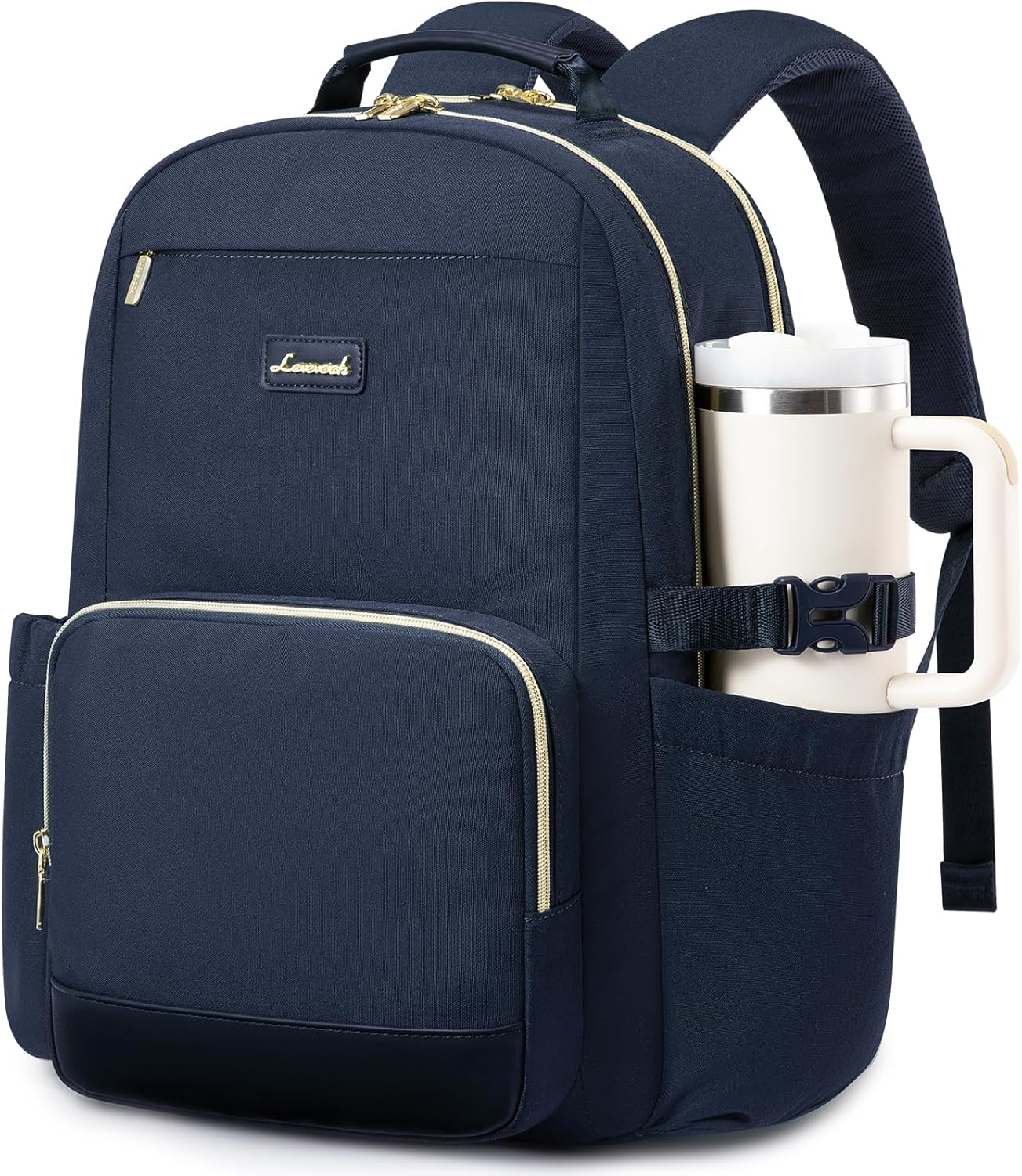 LOVEVOOK Laptop Backpack for Women with Pouch Pocket for Large Capacity Cup,18 Inch Laptop Computer Bag Travel Backpack Purse,Waterproof Work Business Backpack College Teacher Bags,Dark Blue
