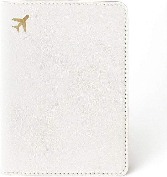 PU Leather Passport Holder Covers Case, Waterproof Rfid Blocking Travel Wallet Passport Holder(Cream)