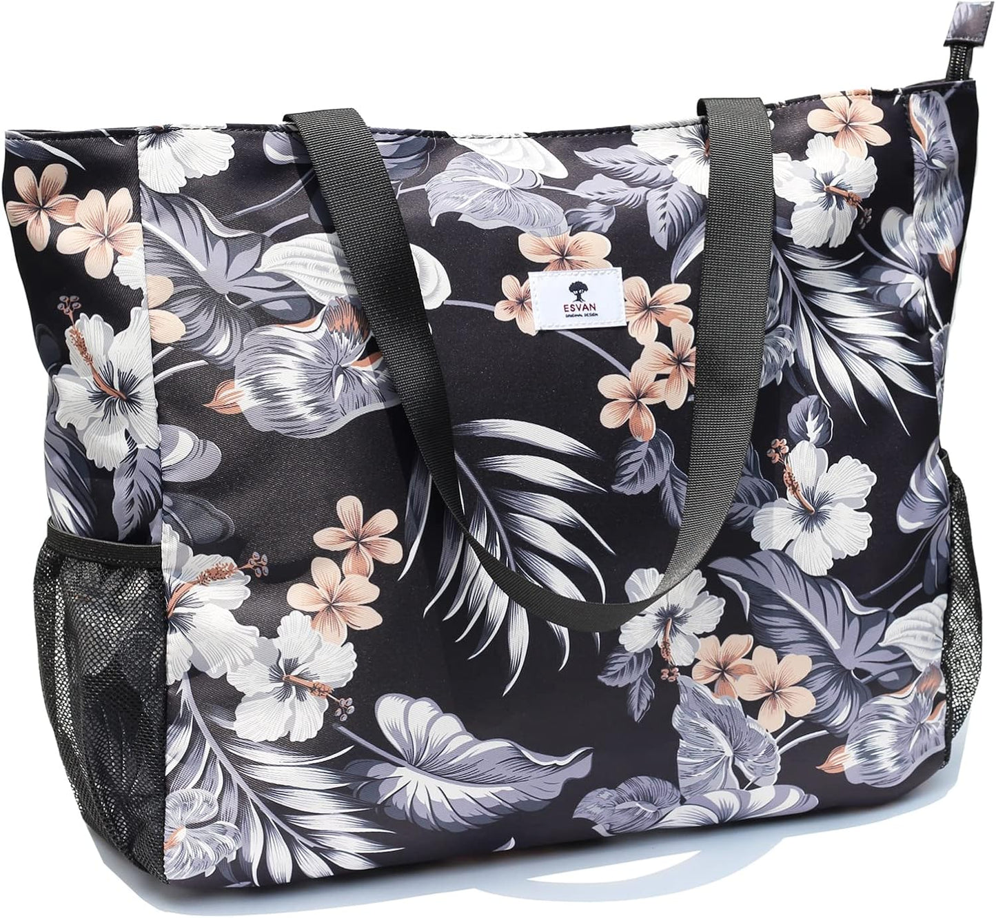 LARGE BEACH BAG Water Resistant Lightweight 20 inch Women Oversize Tote Bag for Gym Beach Travel Pool Yoga Nurse