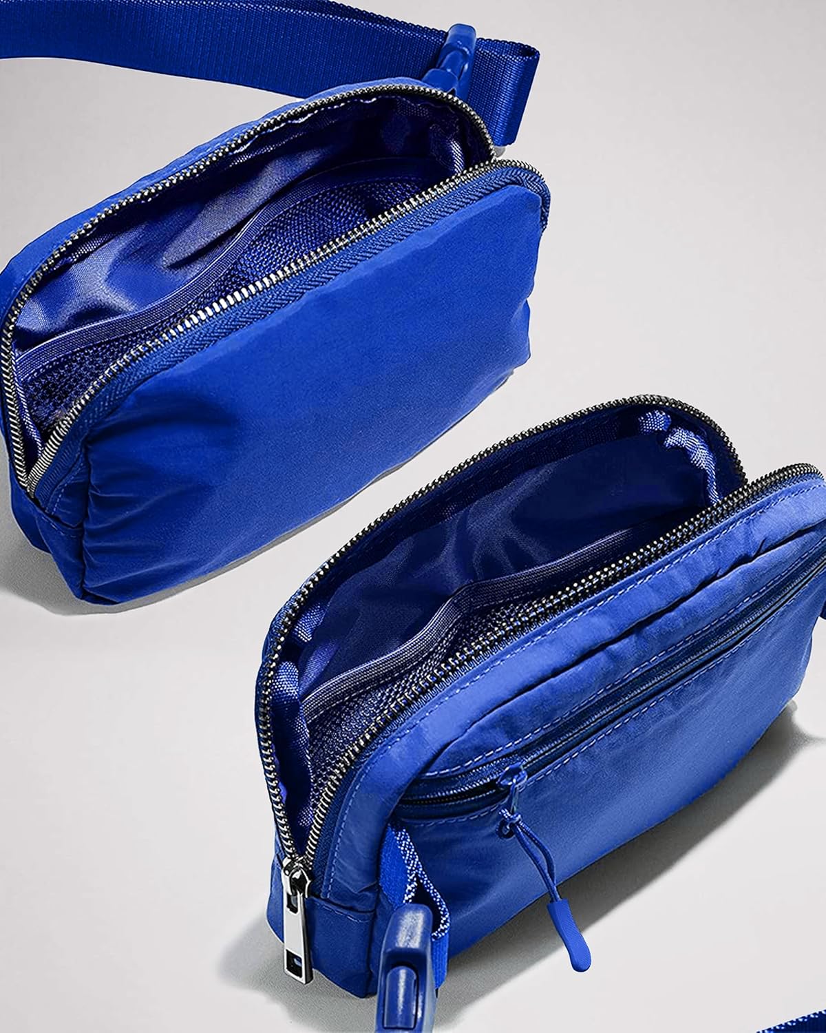 Fanny Pack Cross Body Bag Small Crossbody Bags for Women Men Trendy Nylon Waterproof Mini Purse Travel Running Belt Lulu Dupes Bum Hip Chest Waist Pack Side Bag Must Have Blue