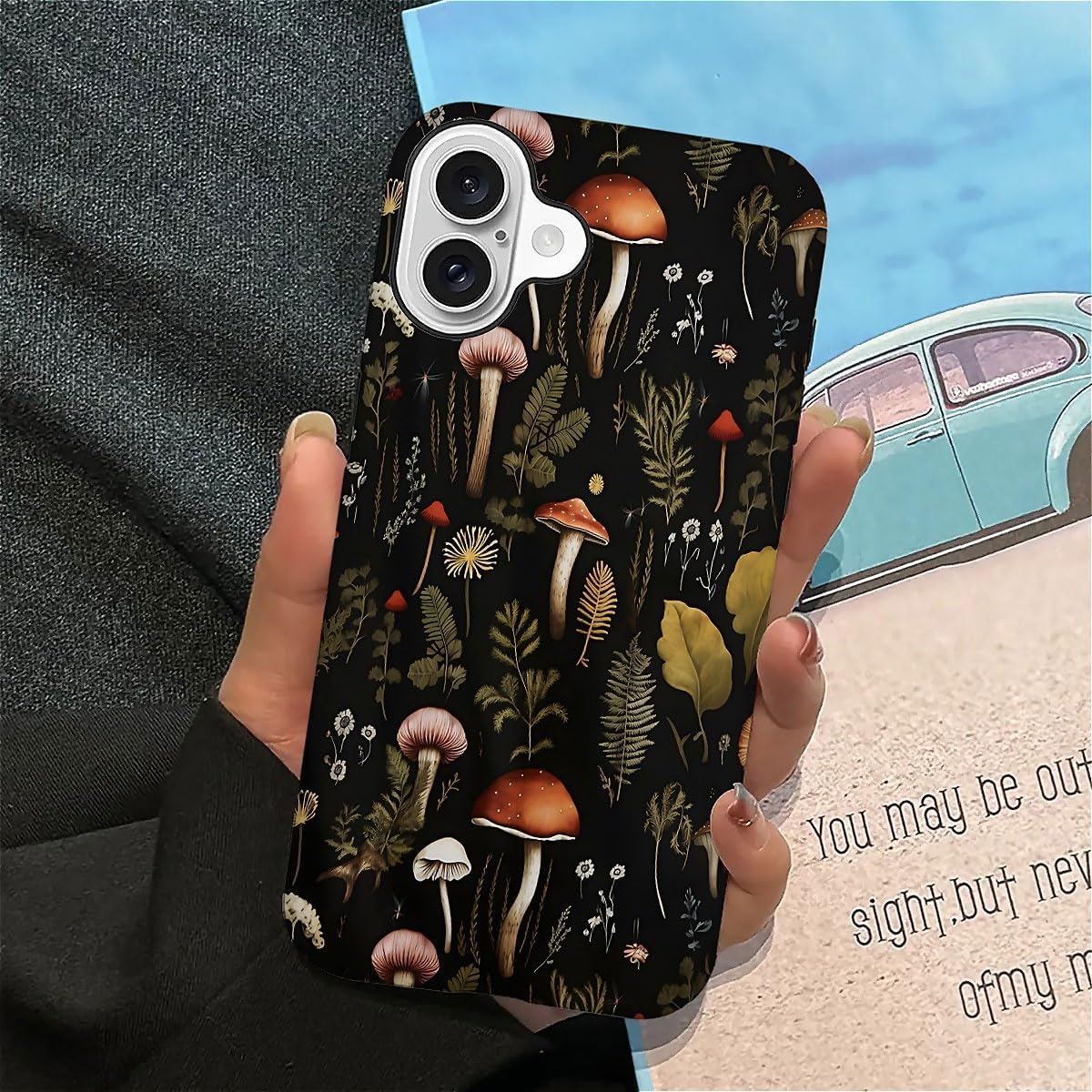 SEized Case Compatible with for iPhone 16,Vintage Mushroom Snail Daisy Leaf Phone Case for Girl Women Boy Men,Durable Protection Phone Case for iPhone 16