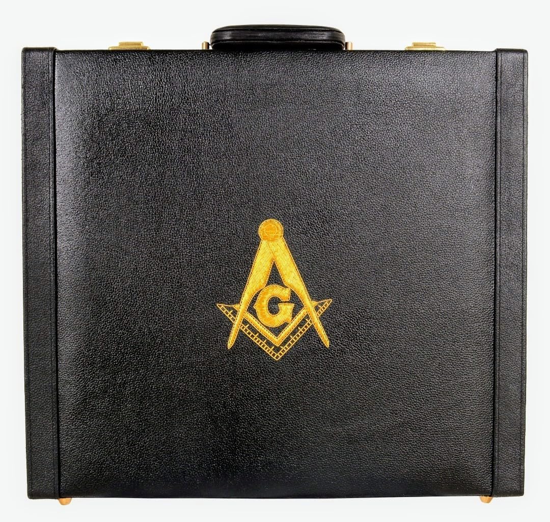 Masonic MM/WM Apron Hard Briefcase, Square Compass G Emblem – Freemason Bags & Cases 17.5'' 15.5'' 3'' (Inches)
