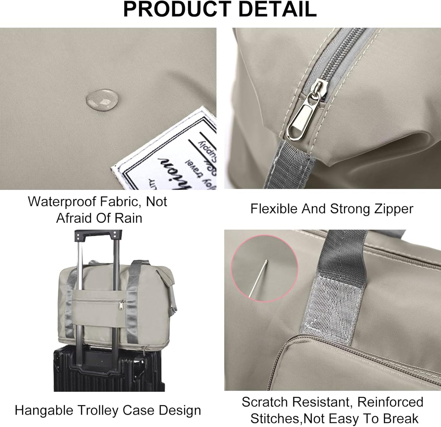 Large Capacity Folding Travel Tote Bag, Oxford Fabric Waterproof Lightweight Foldable Travel Duffel Bag, Portable Expandable Travel Bag, Dry and Wet Separation Travel Overnight Bag for Women and Men